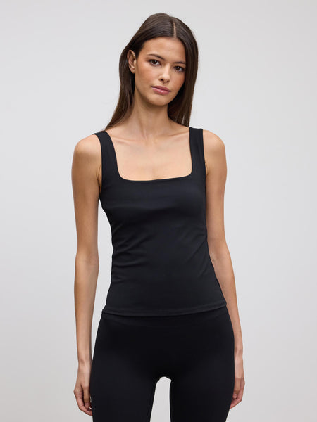 Womens Active Square Neck Vest in Black
