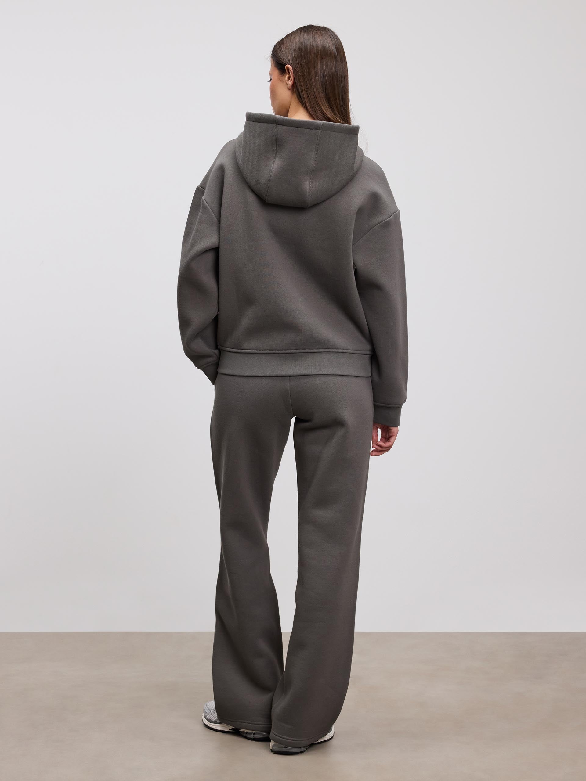 Womens Relaxed Zip Hoodie in Grey