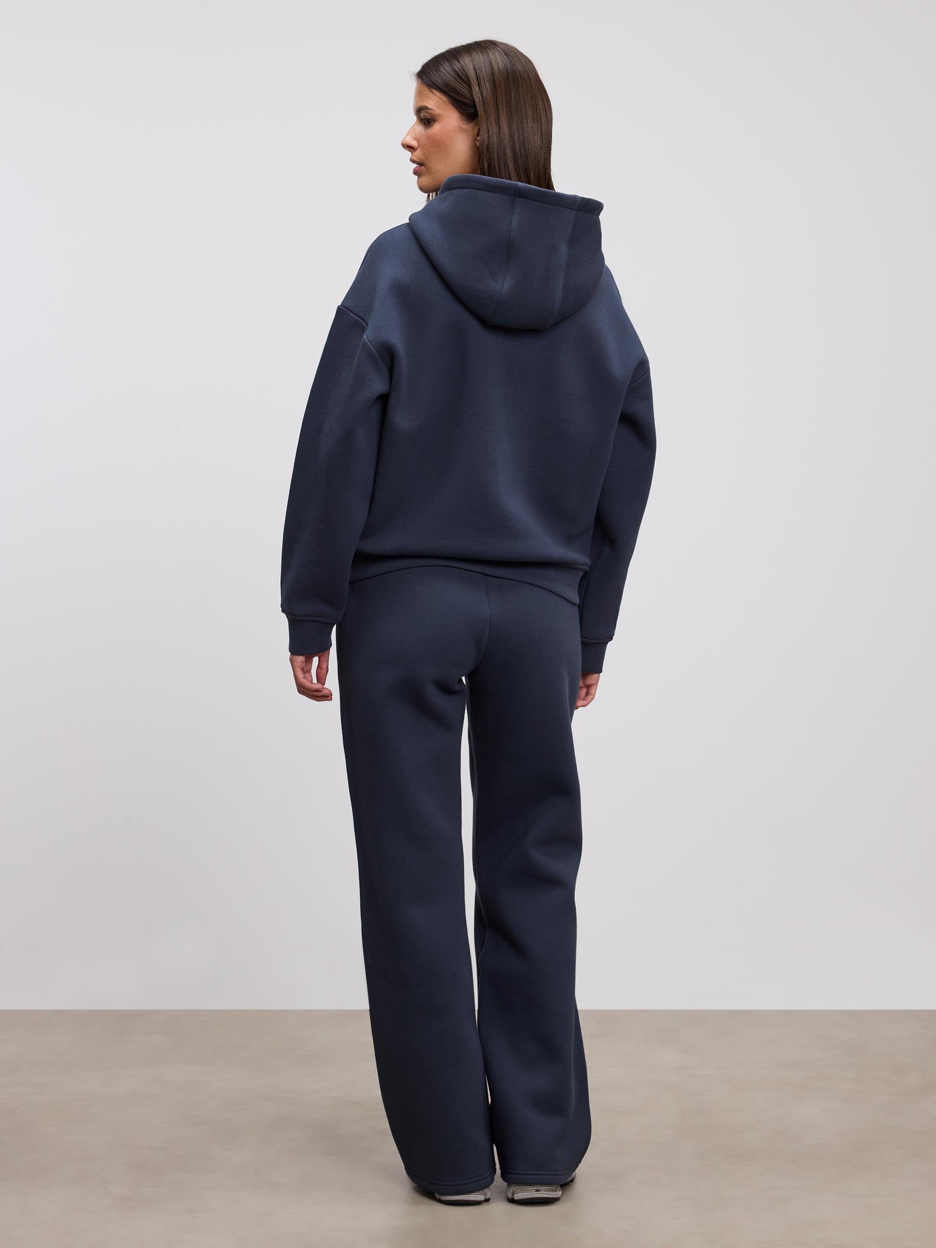 Womens Relaxed Zip Hoodie in Slate Blue