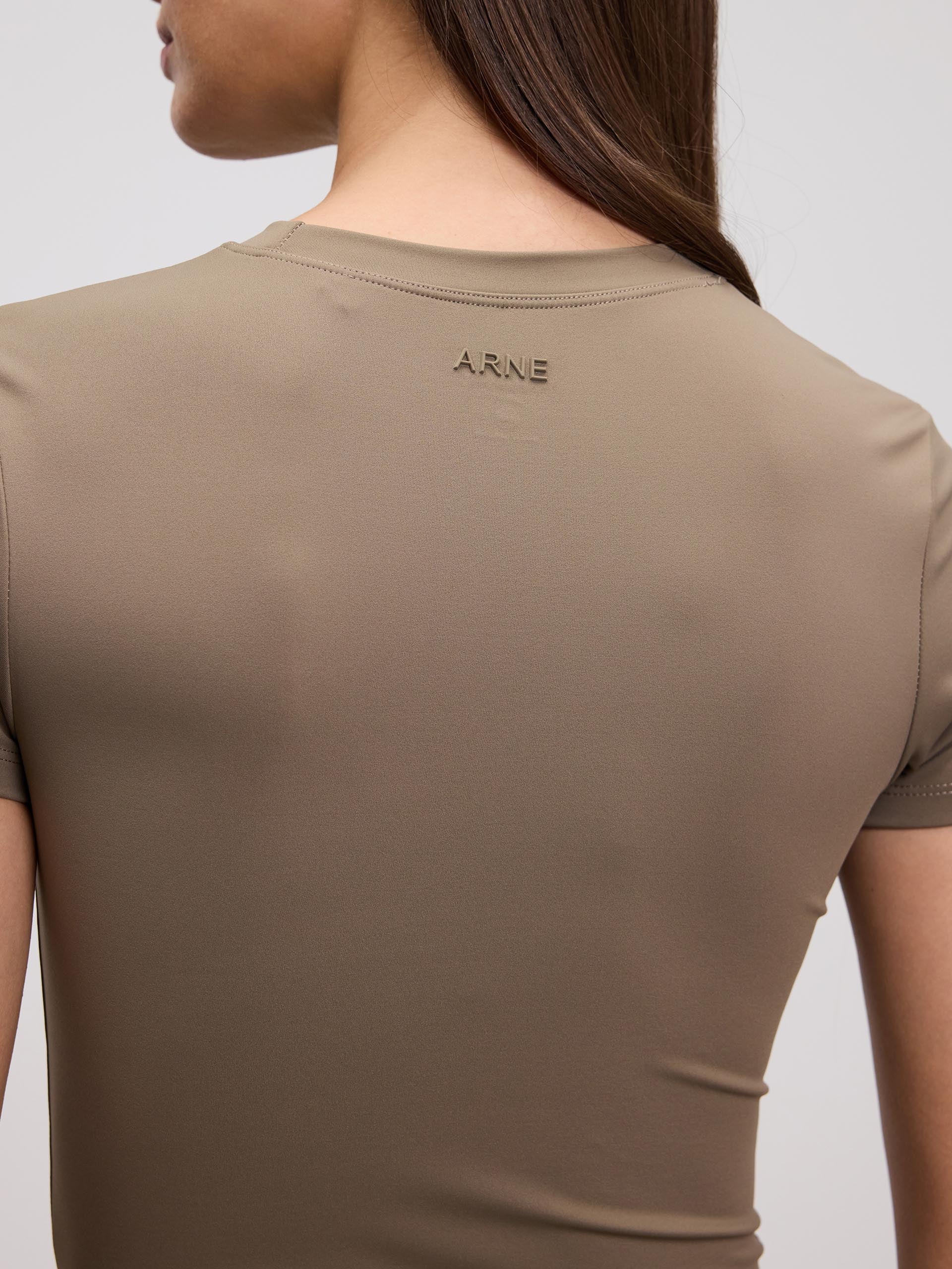 Womens Active T-Shirt in Taupe