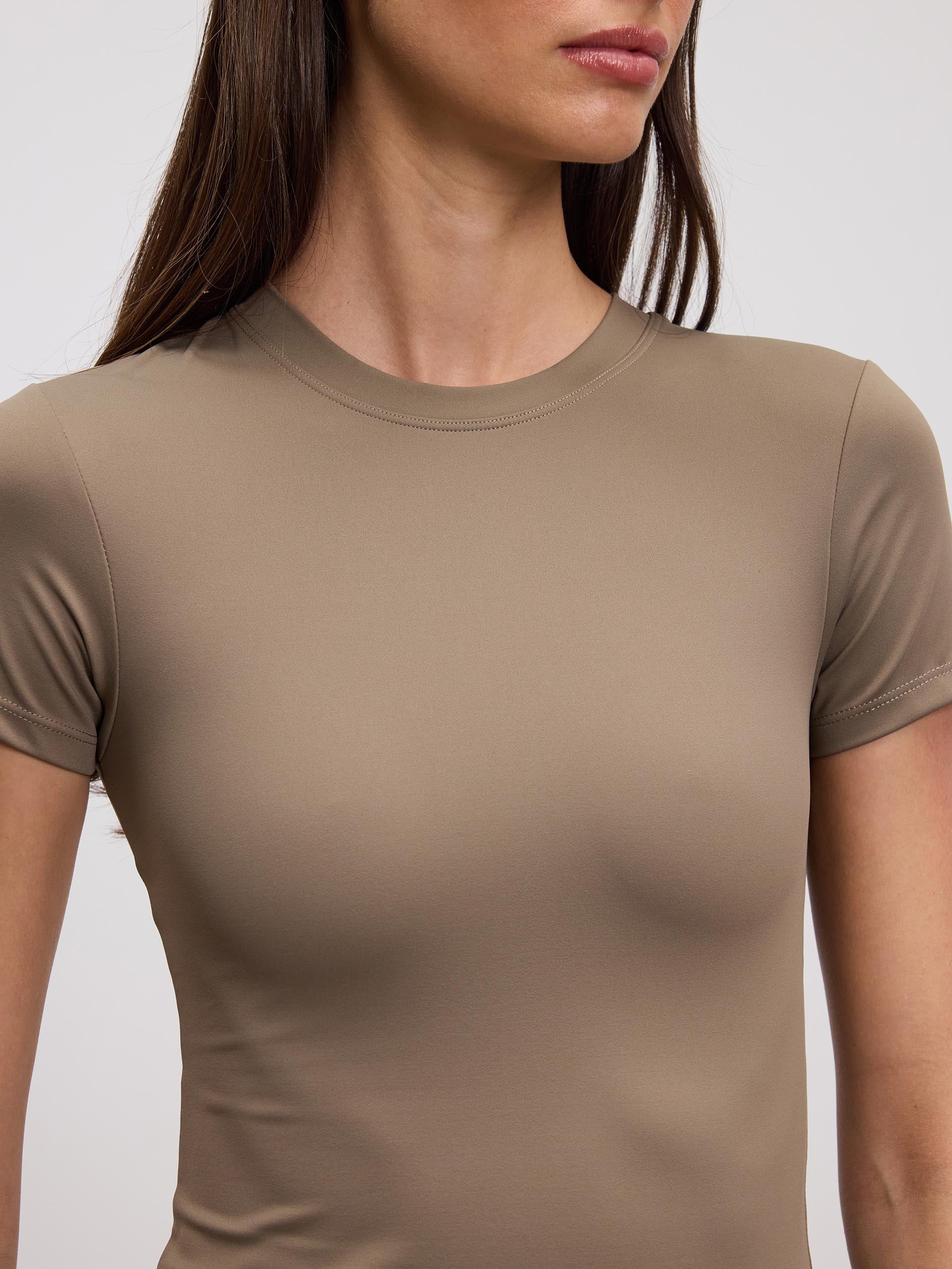 Womens Active T-Shirt in Taupe