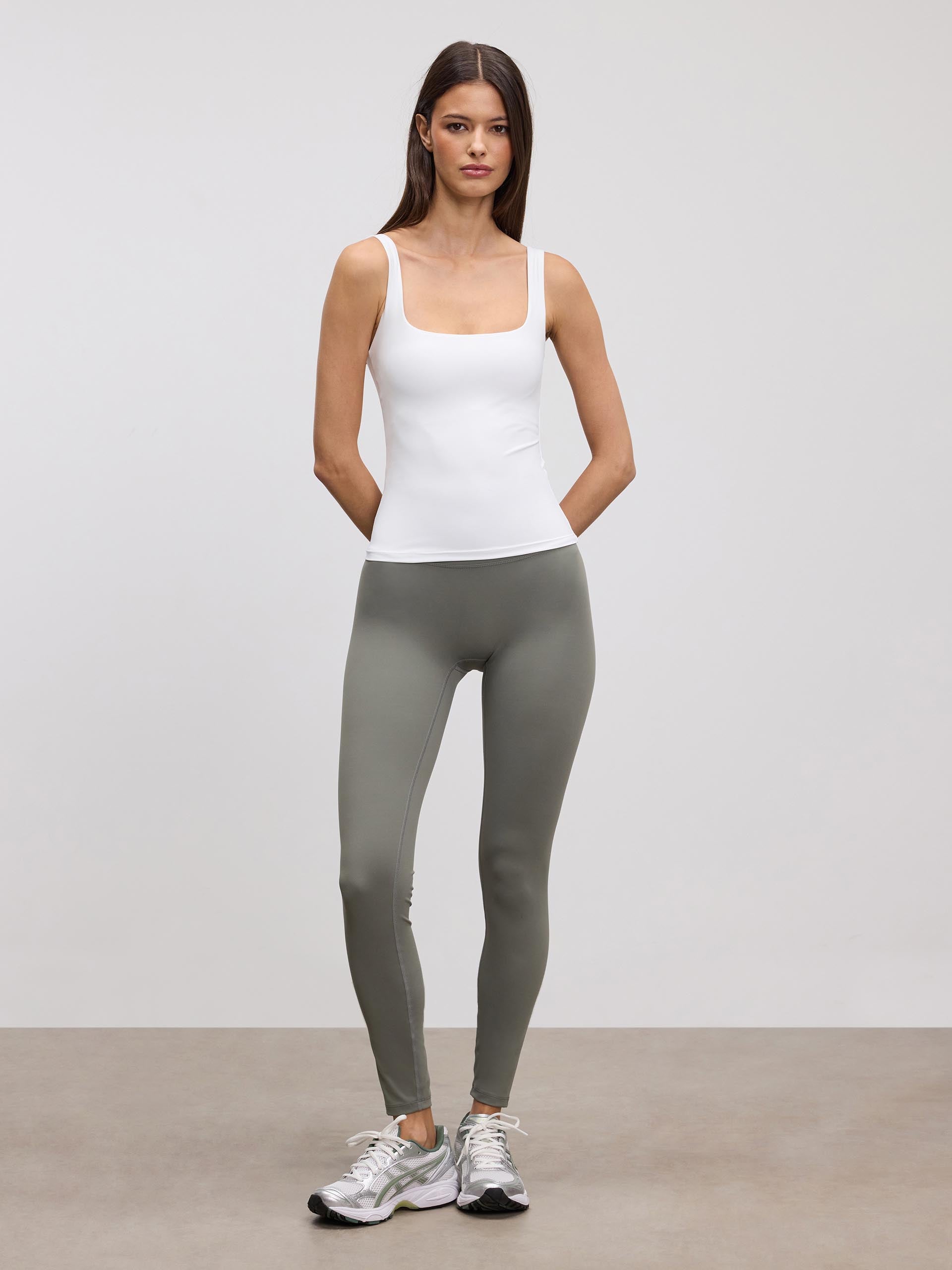 Womens Active Square Neck Vest in White