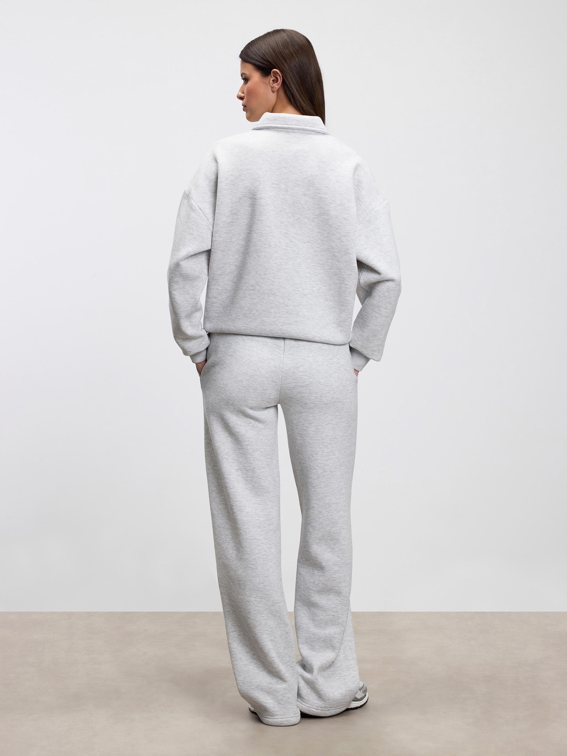 Womens Neoprene Long Sleeve Polo Shirt in Marl Grey