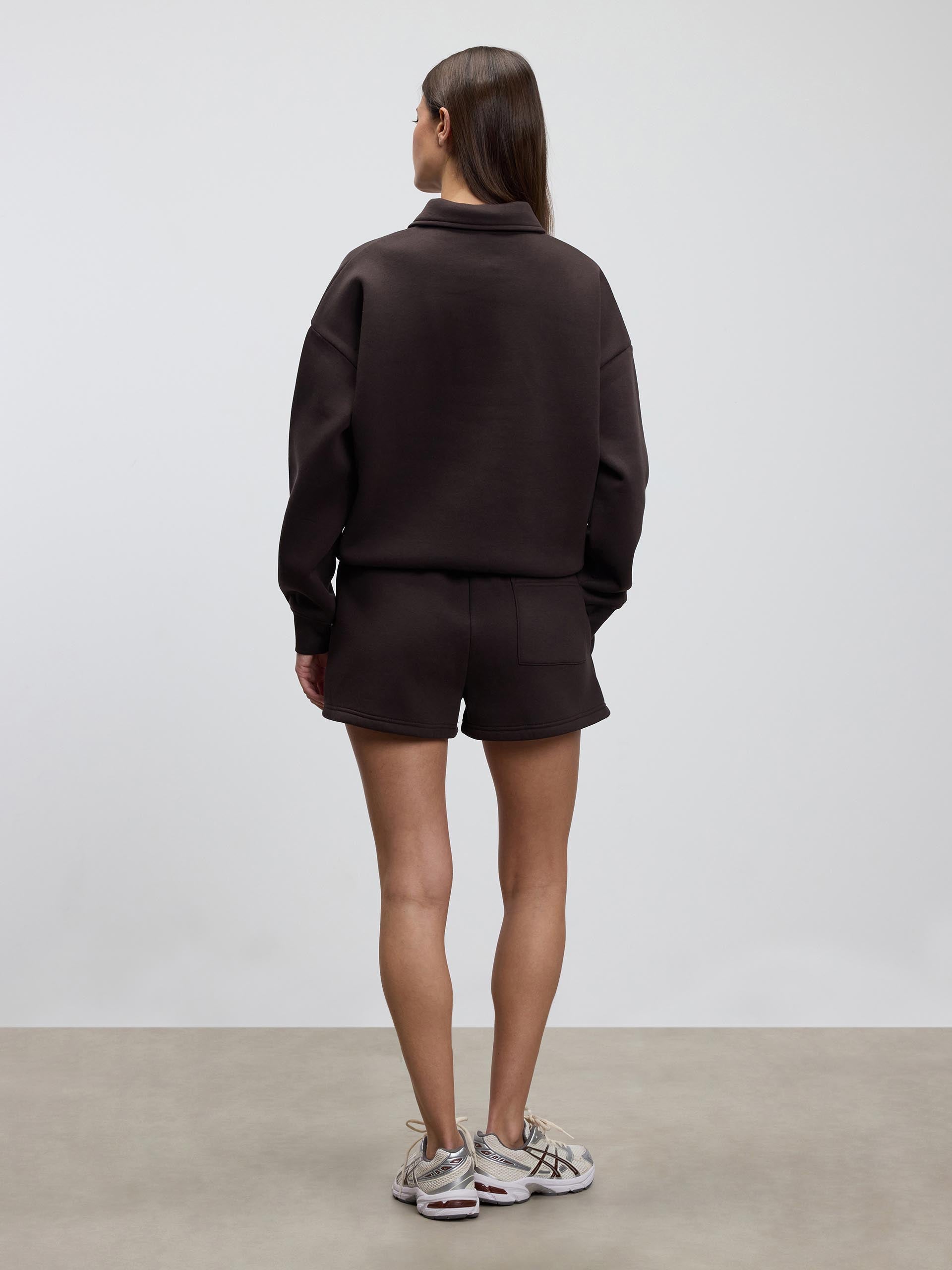 Womens Neoprene Long Sleeve Polo Shirt in Brown