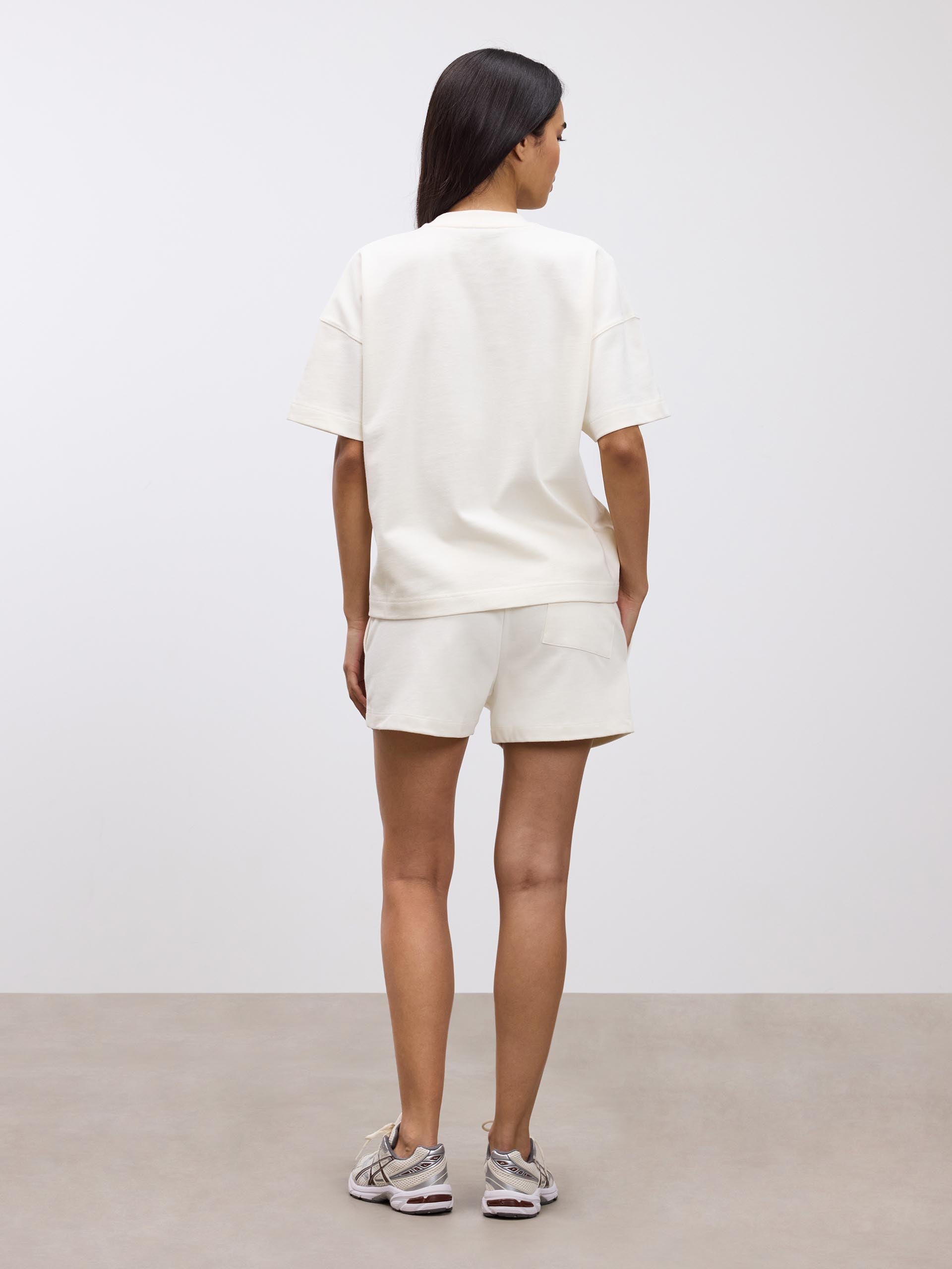 Womens Brushed Relaxed T-Shirt in Ecru