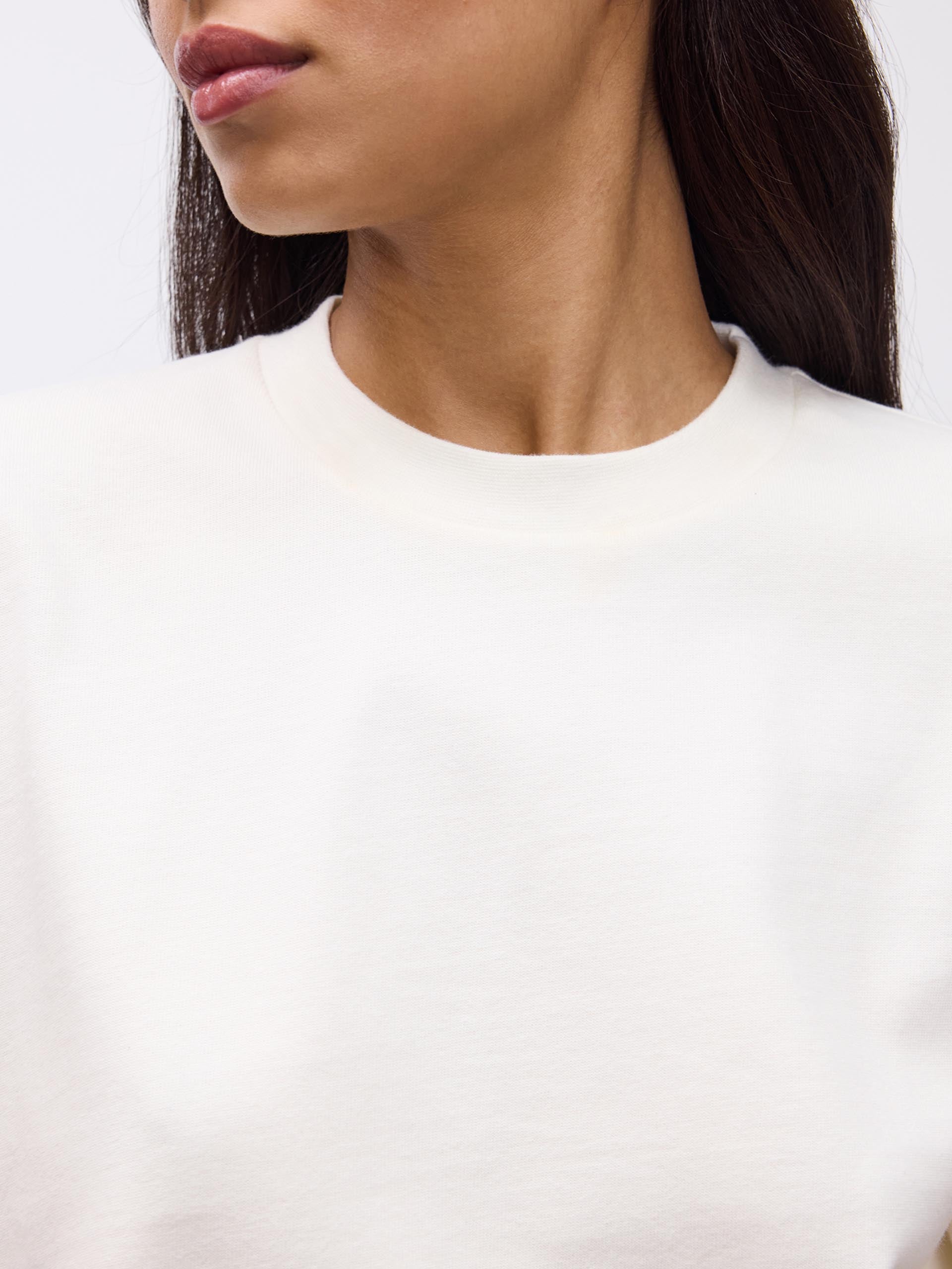 Womens Brushed Relaxed T-Shirt in Ecru