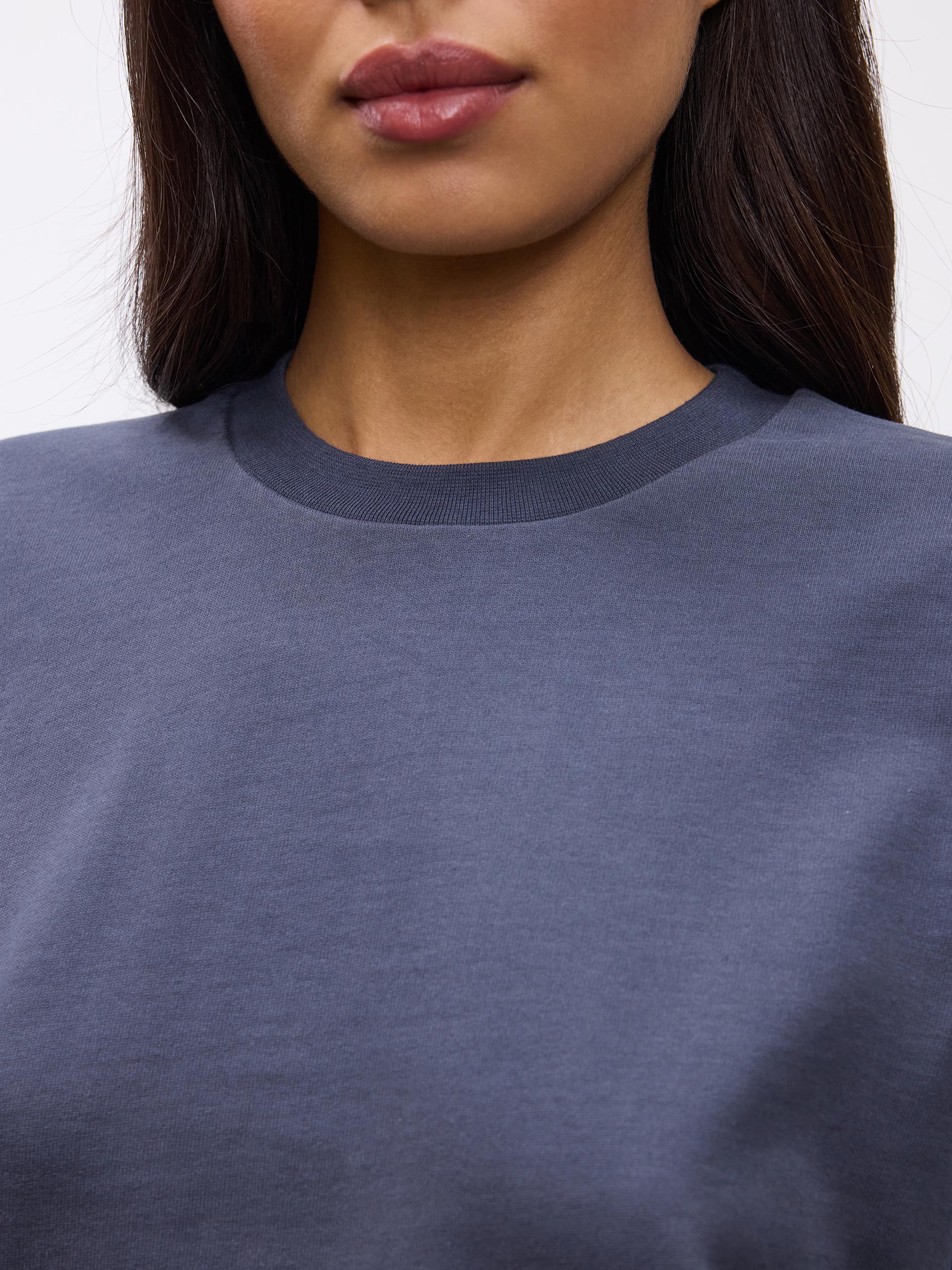 Womens Brushed Relaxed T-Shirt in Slate Blue