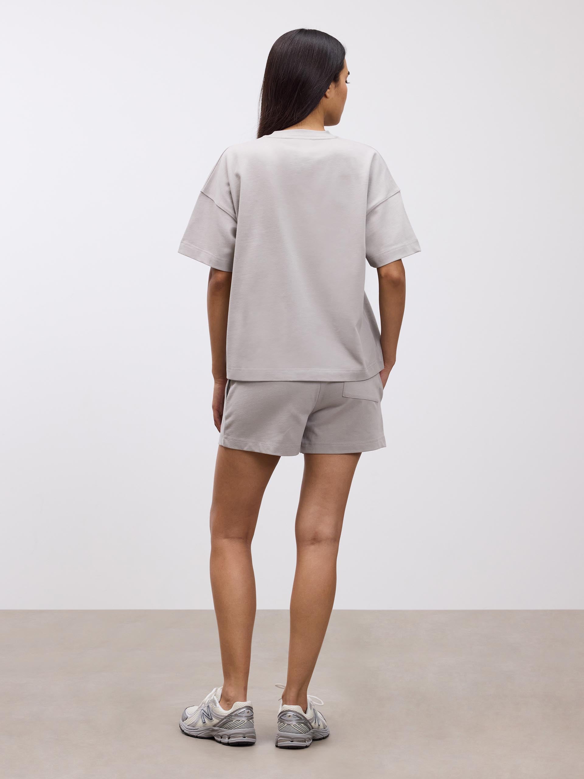 Womens Brushed Relaxed T-Shirt in Stone