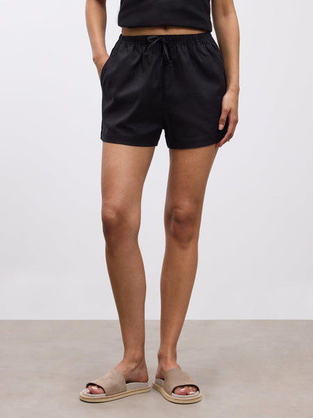 Womens Linen Short in Black