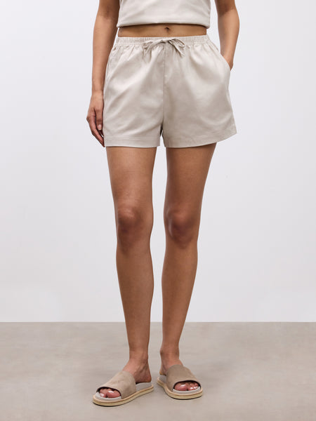 Womens Linen Short in Stone