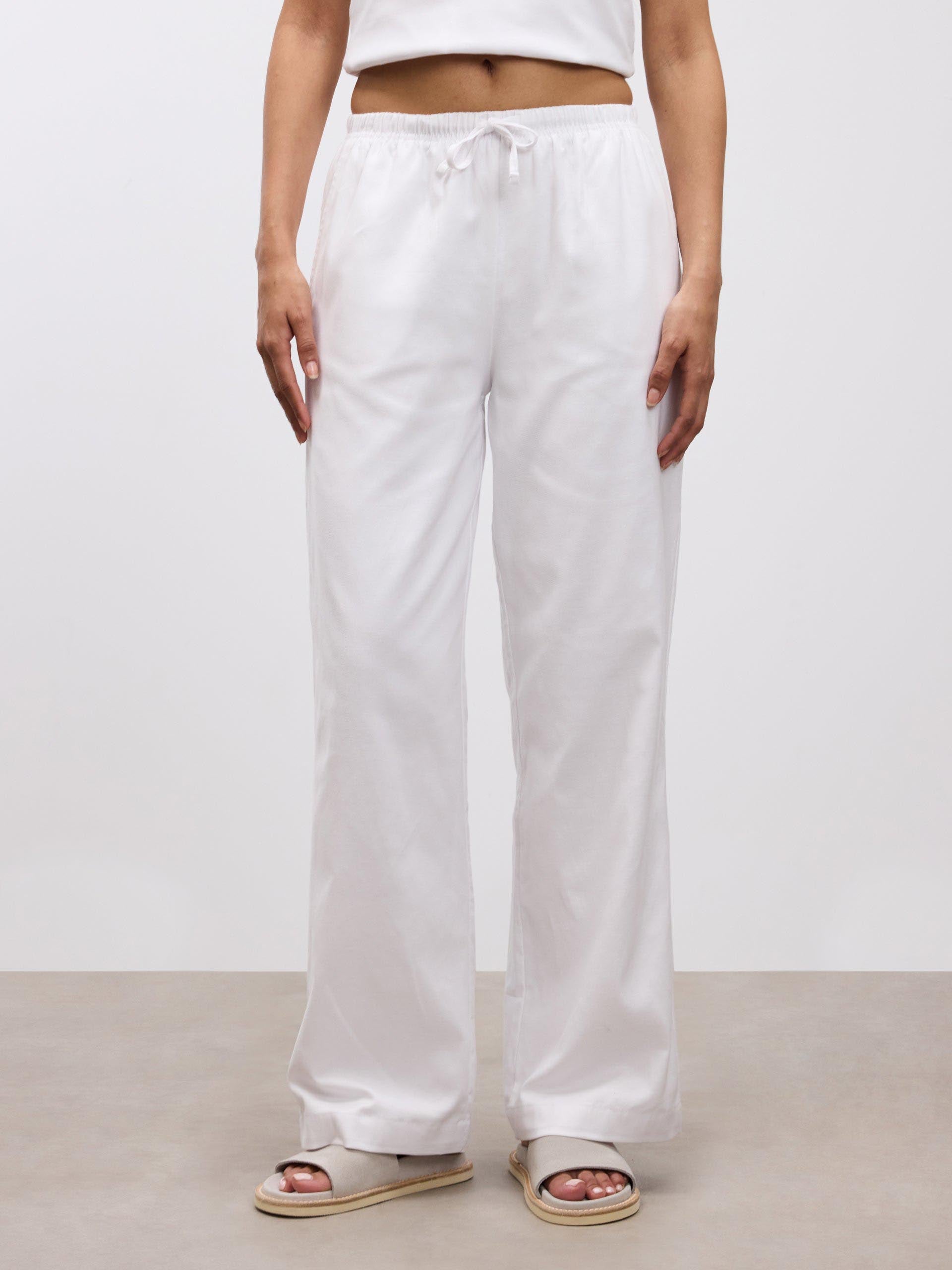 Womens Linen Trouser in White