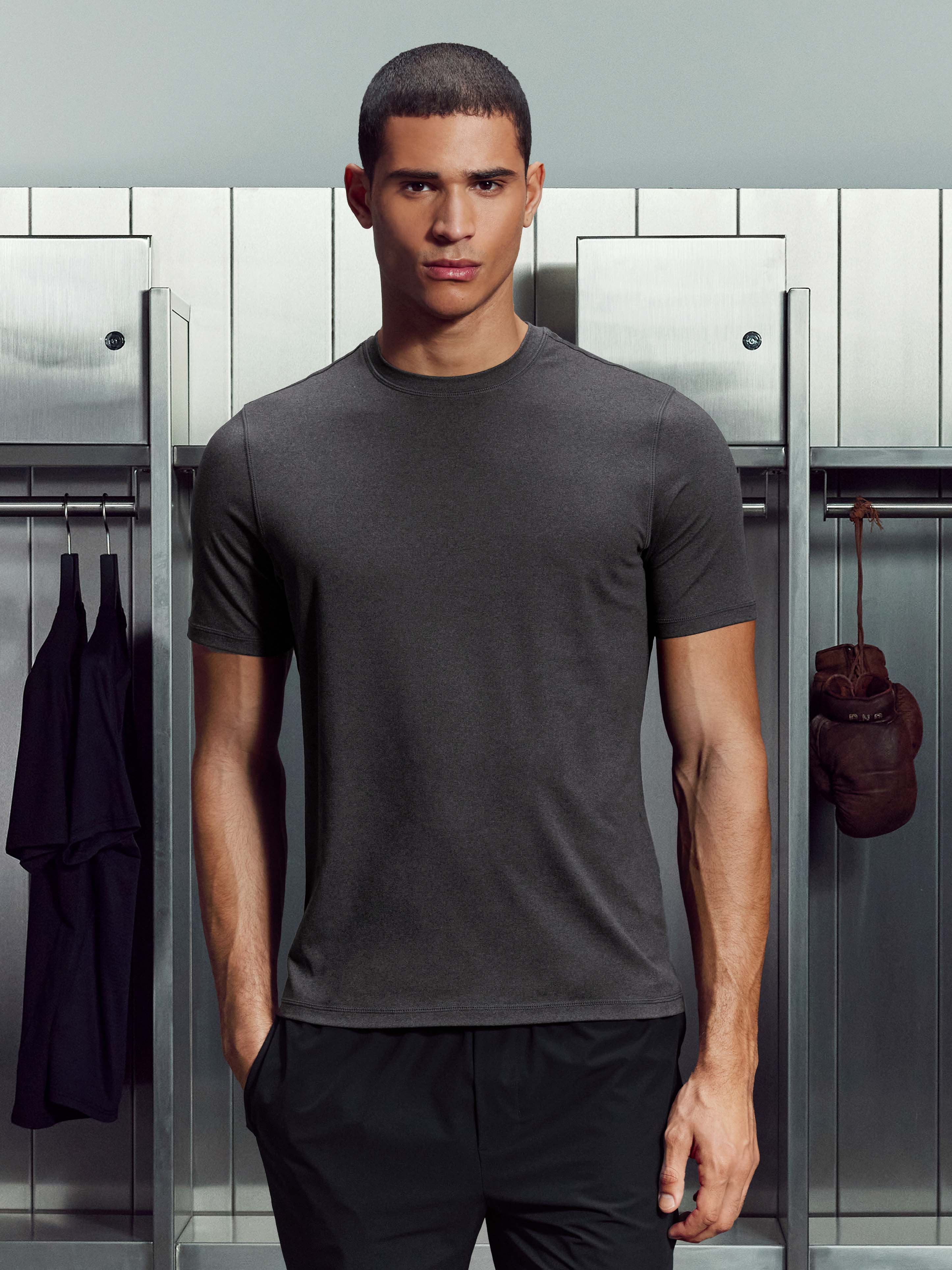 Soft Jersey Motion T-Shirt in Charcoal