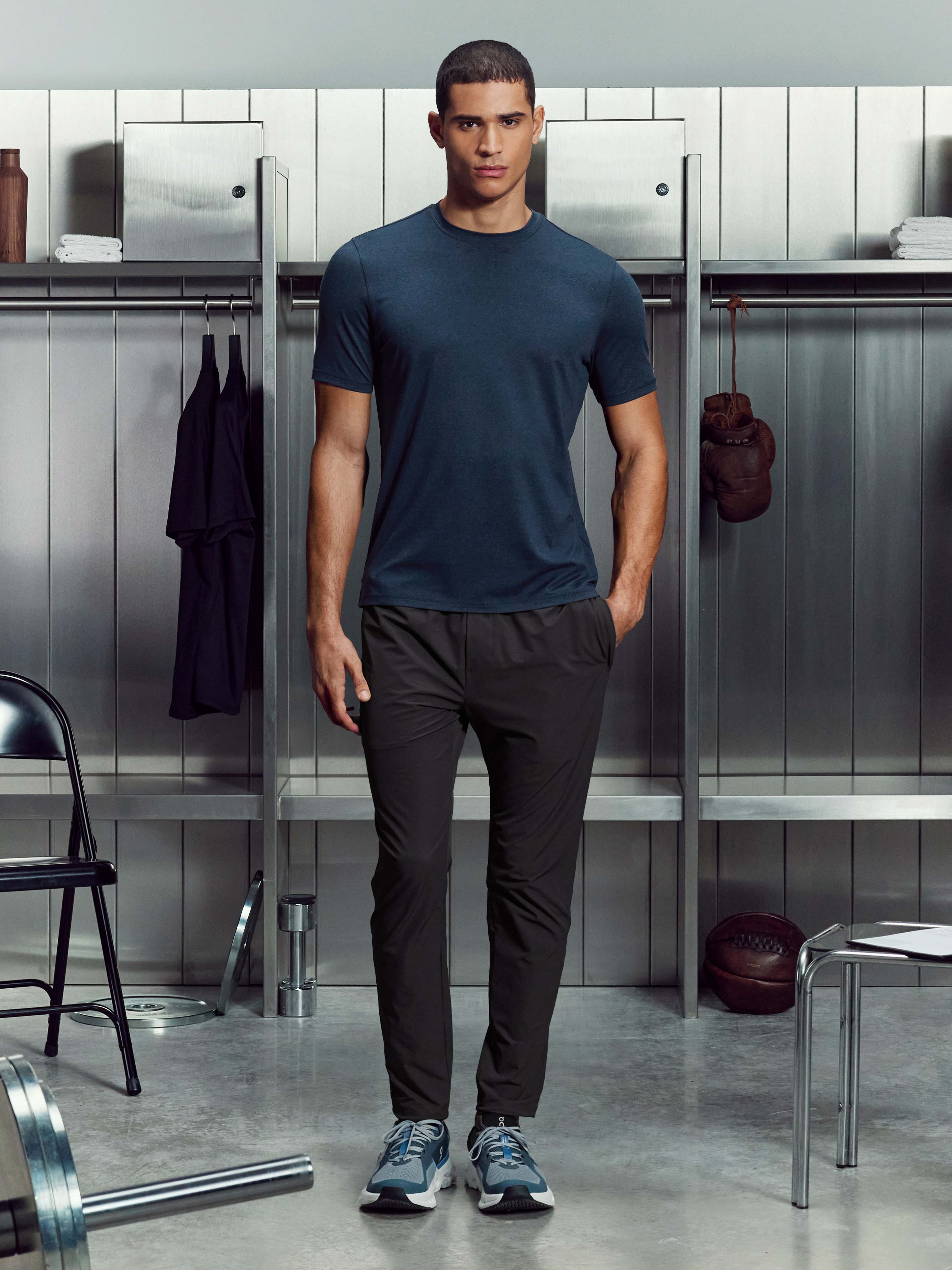 Soft Jersey Motion T-Shirt in Navy