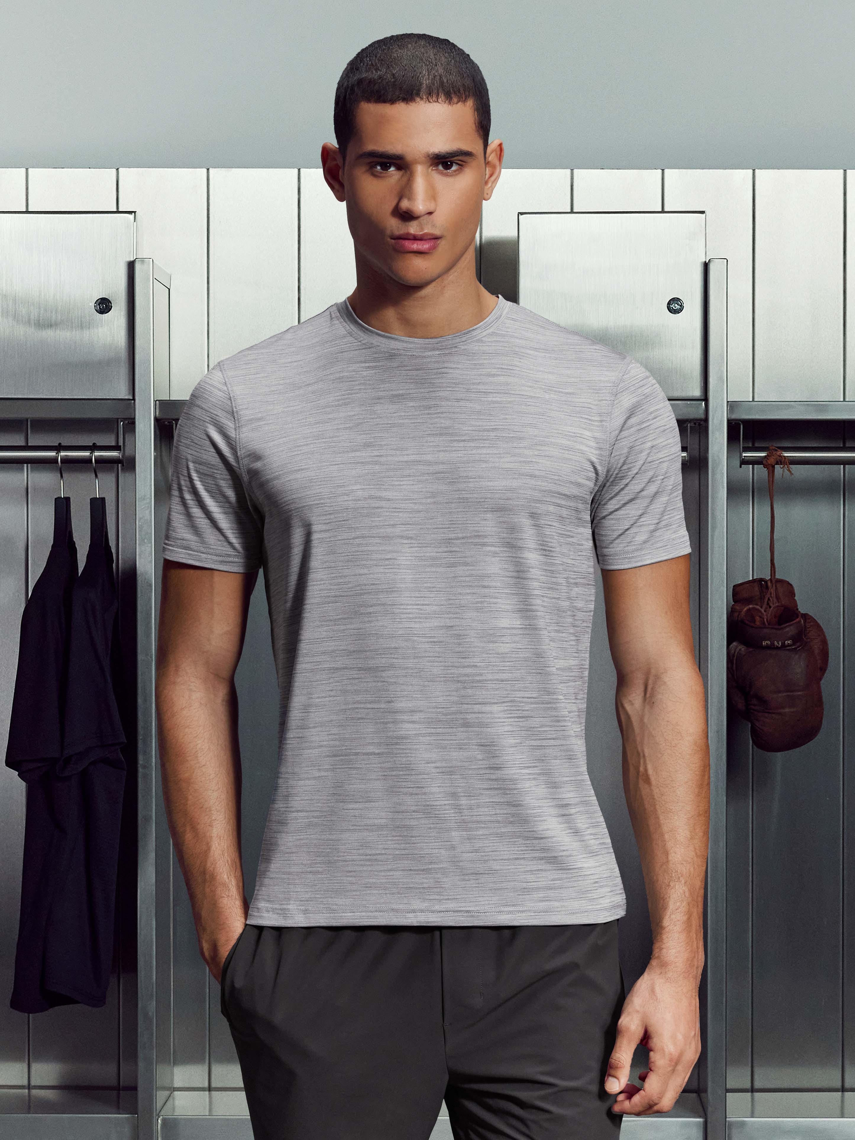 Space Dye Performance T-Shirt in Grey