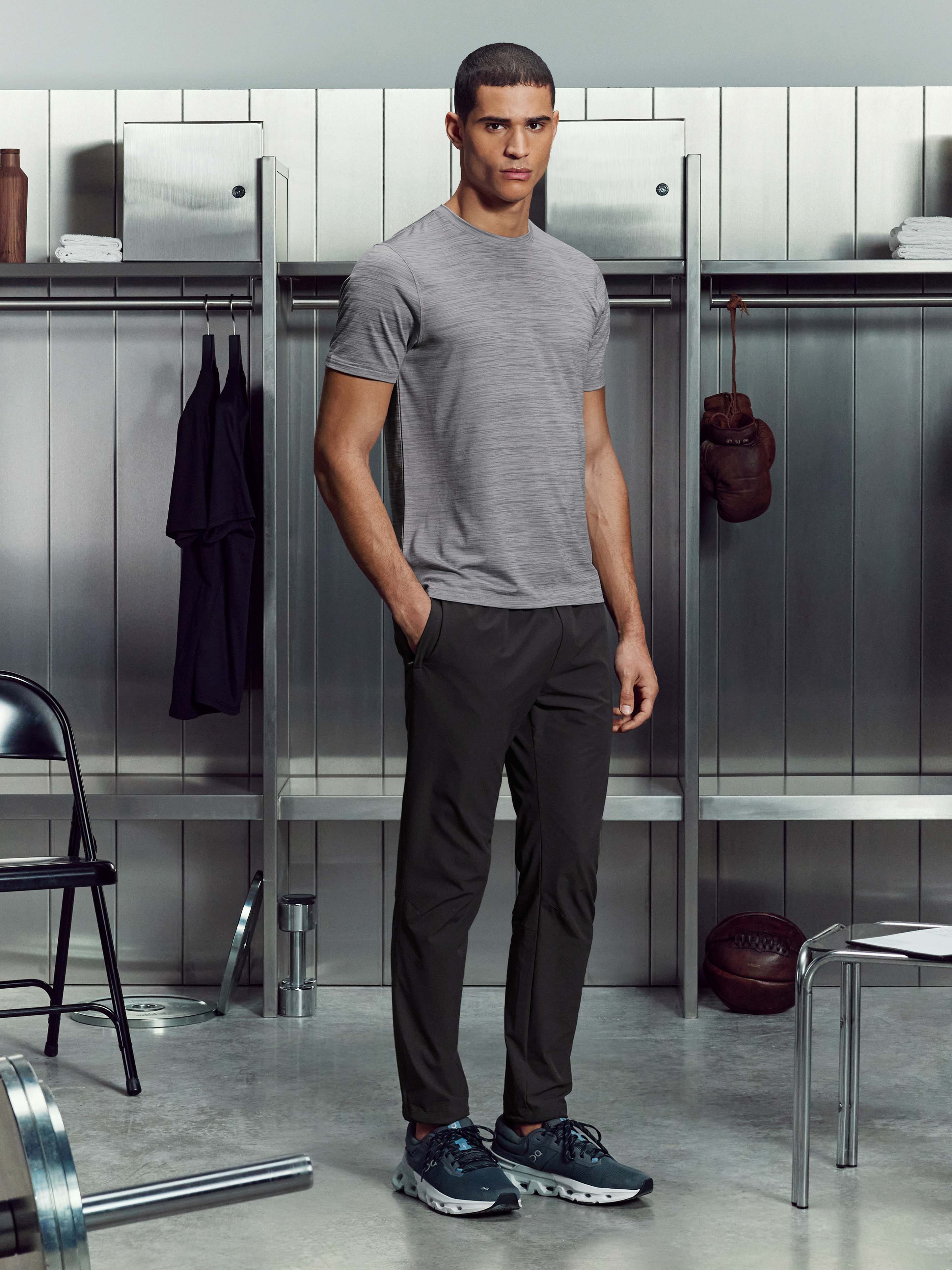 Space Dye Performance T-Shirt in Grey