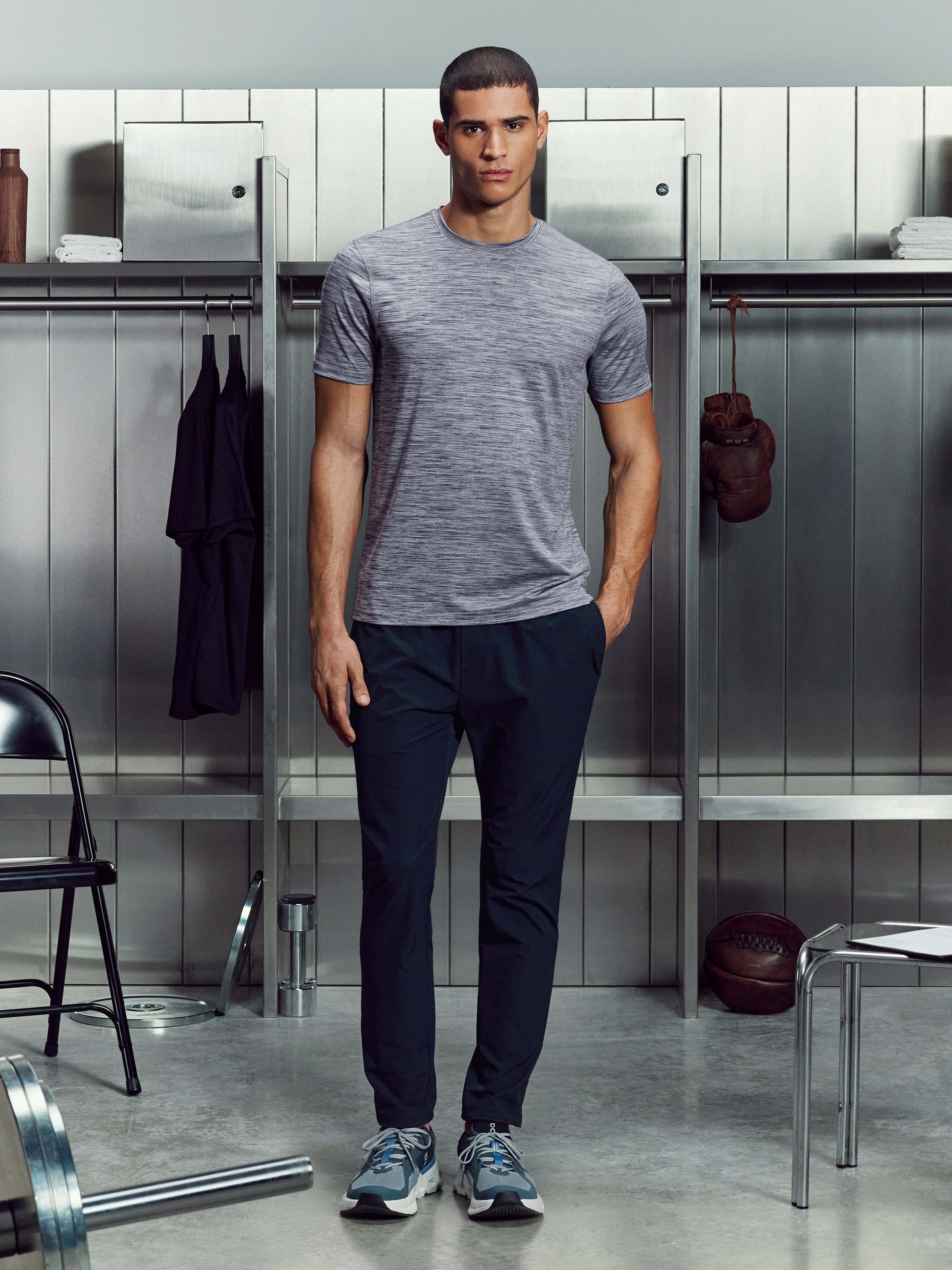 Space Dye Performance T-Shirt in Navy