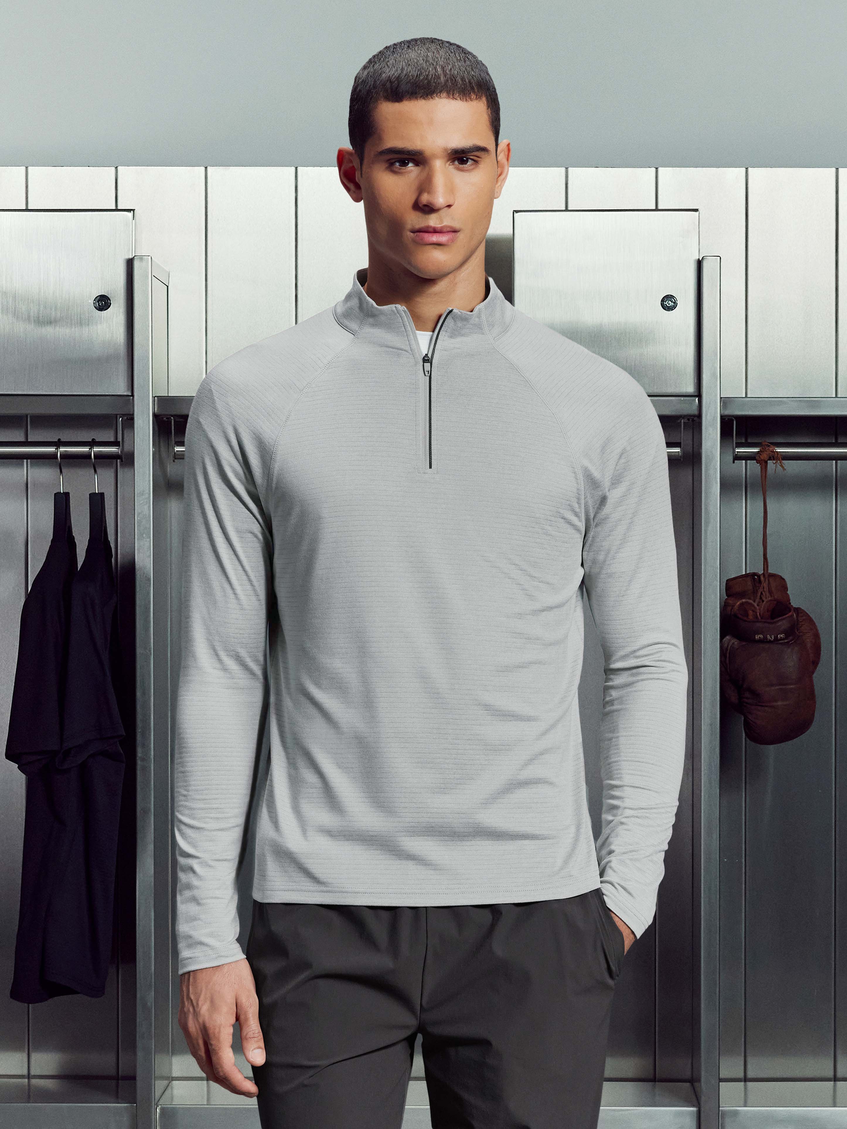 Condition Half Zip in Mid Grey