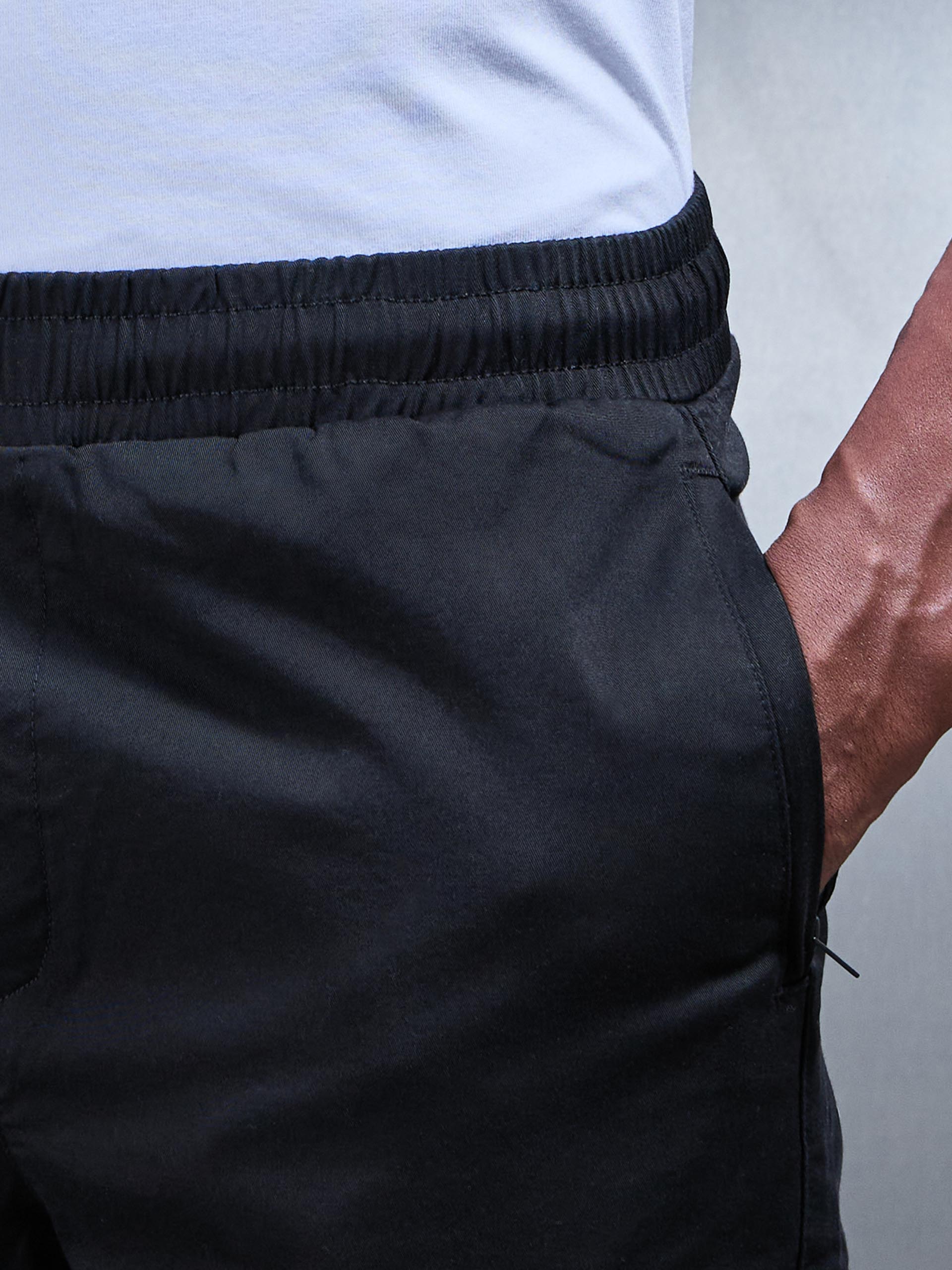 3D Cotton Cargo Pant in Black