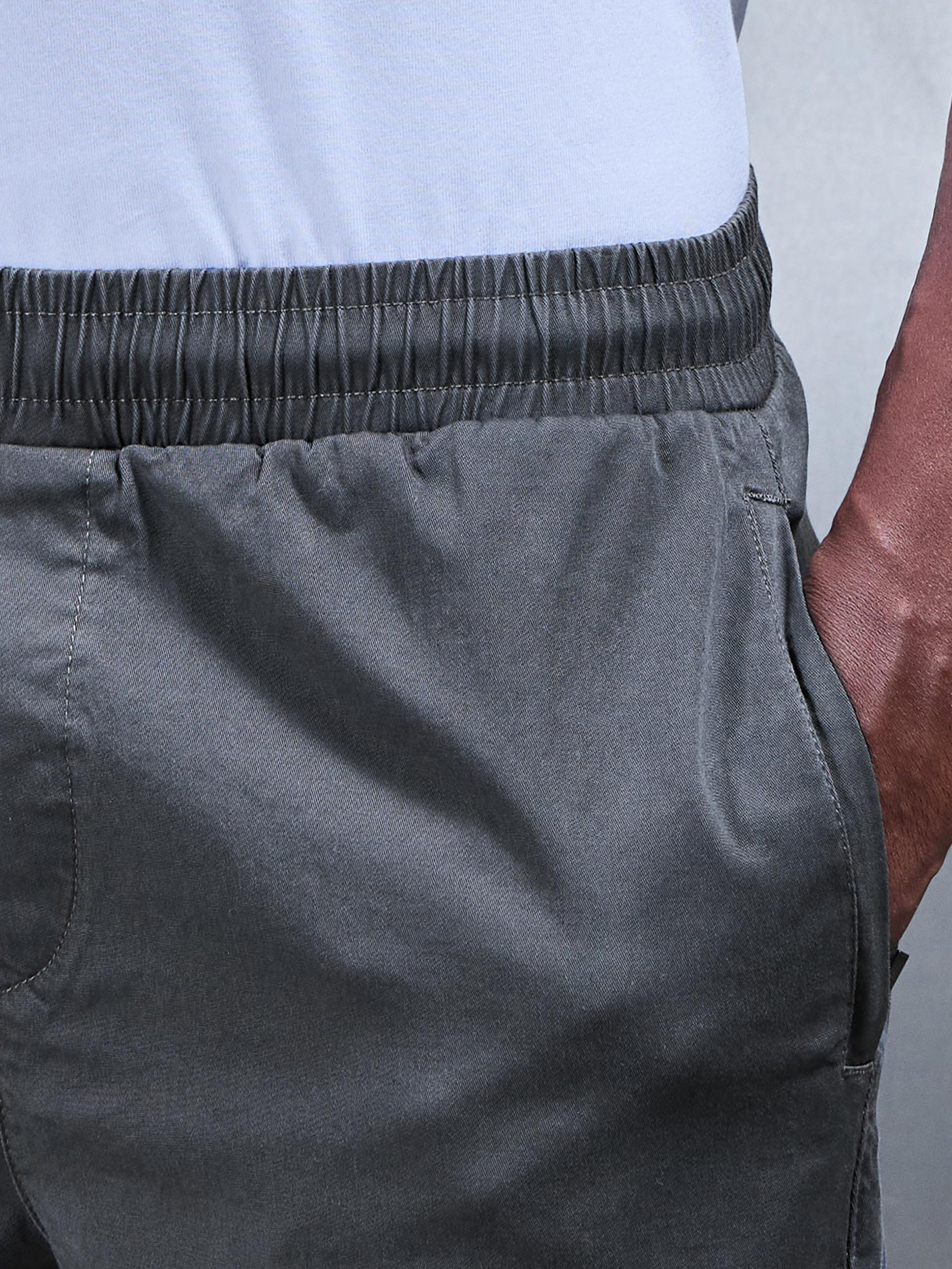 3D Cotton Cargo Pant in Grey