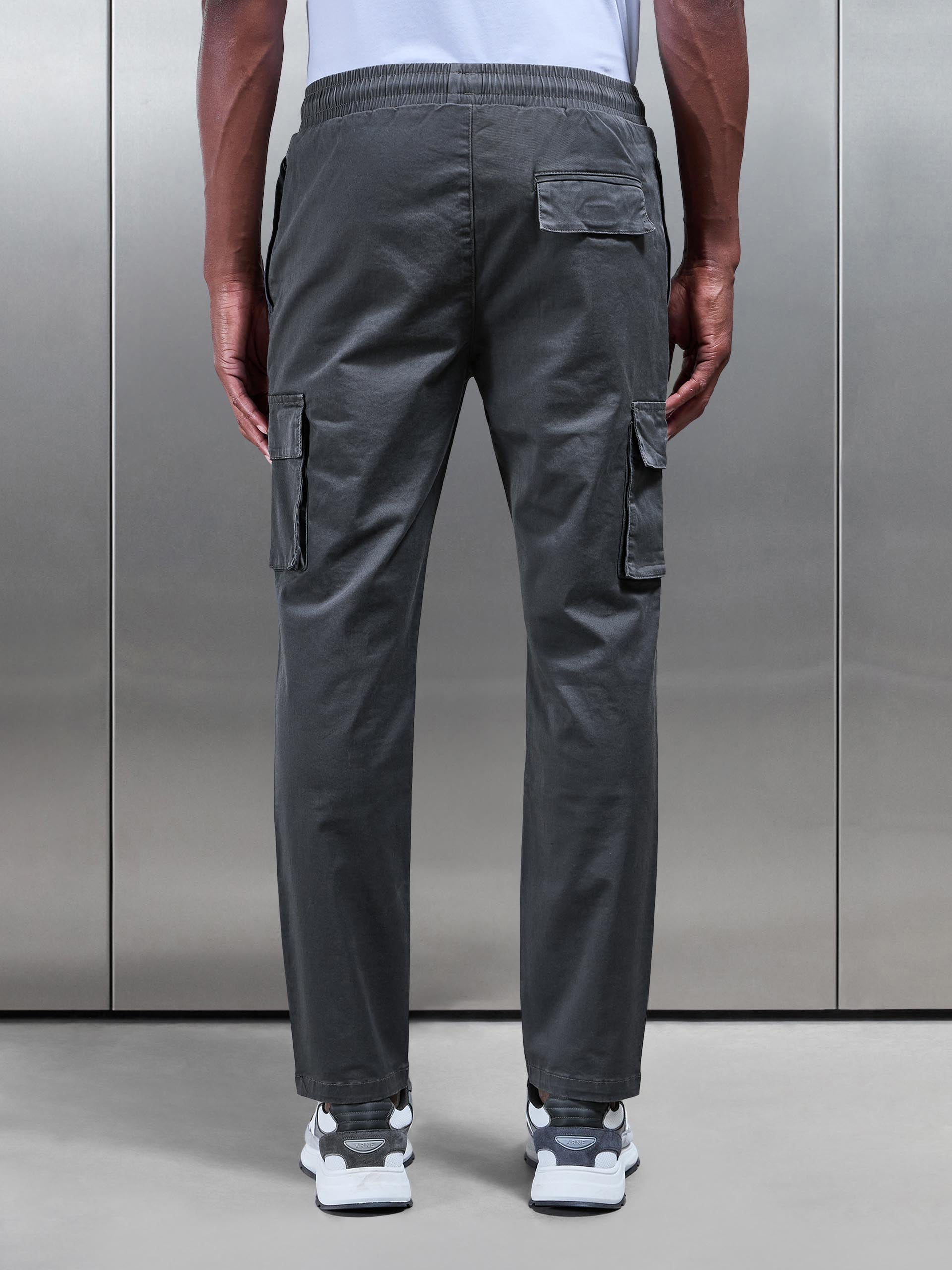 3D Cotton Cargo Pant in Grey