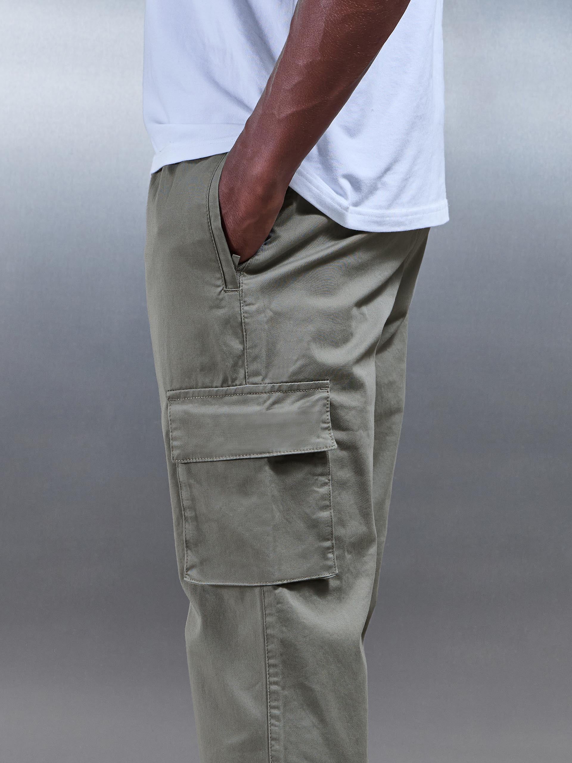 3D Cotton Cargo Pant in Olive