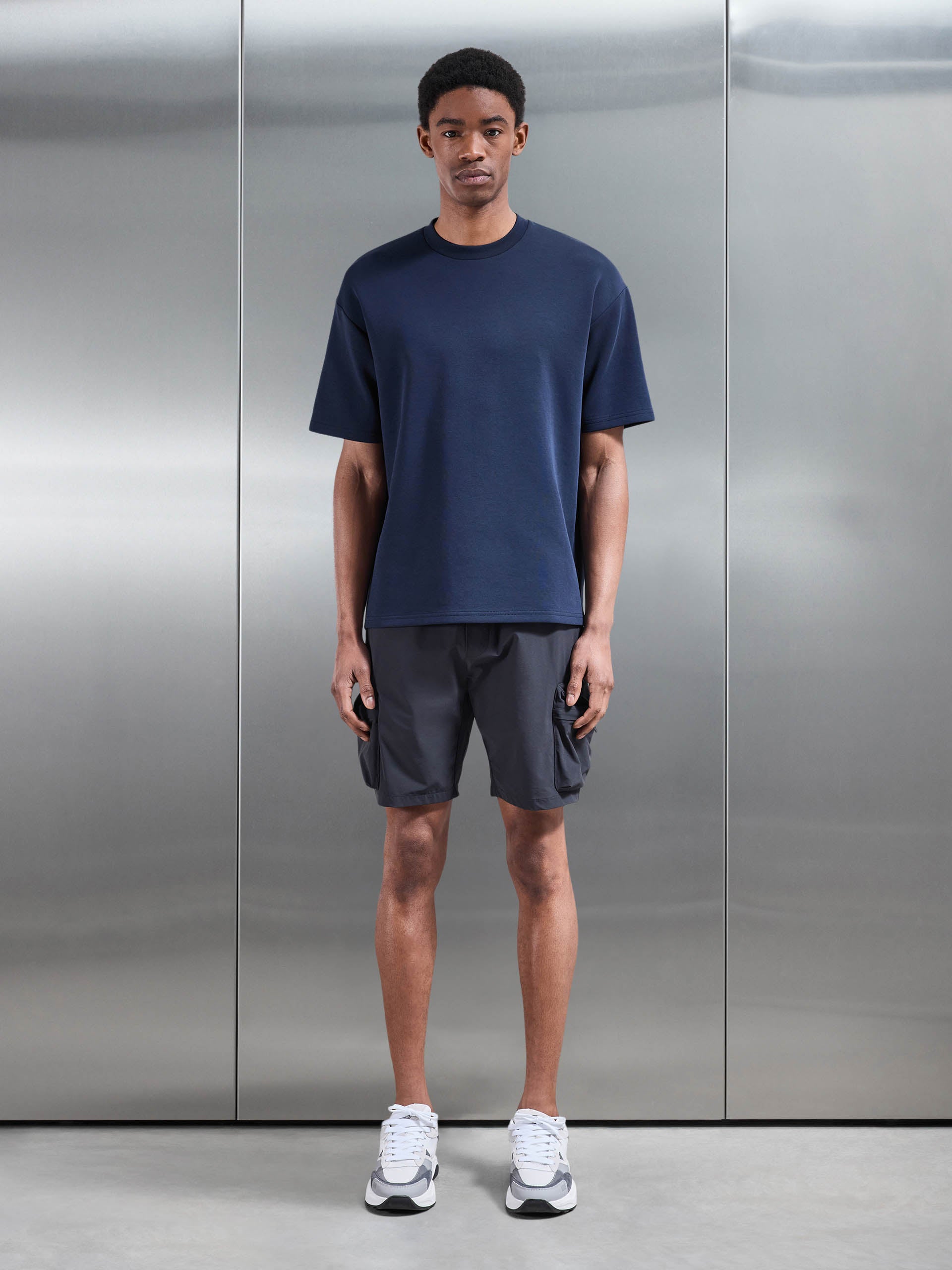 3D Pocket Cargo Short in Grey