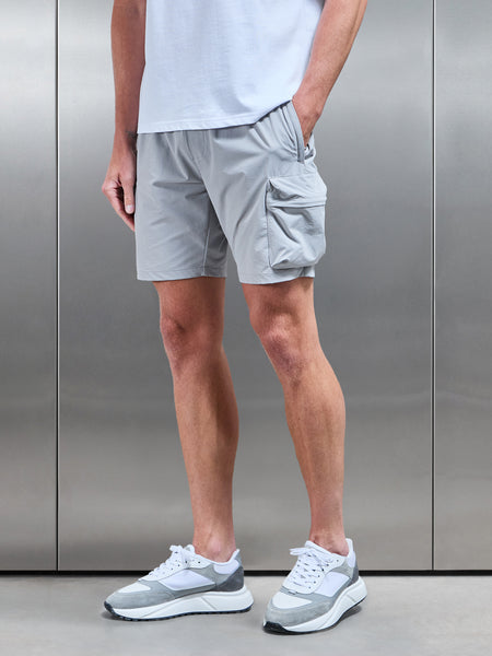 3D Pocket Cargo Short in Mid Grey
