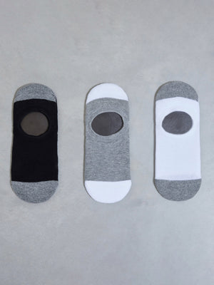 3 Pack ARNE Invisible Socks in Black White Grey