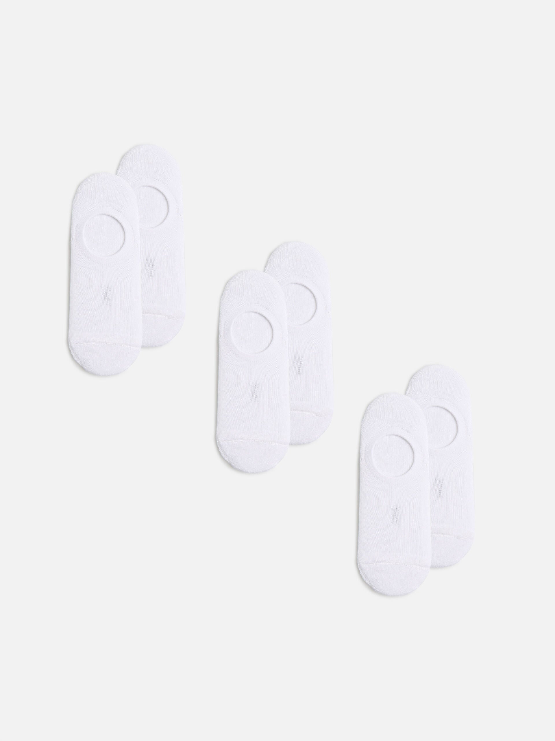 3 Pack Invisible Cushioned Sock in White