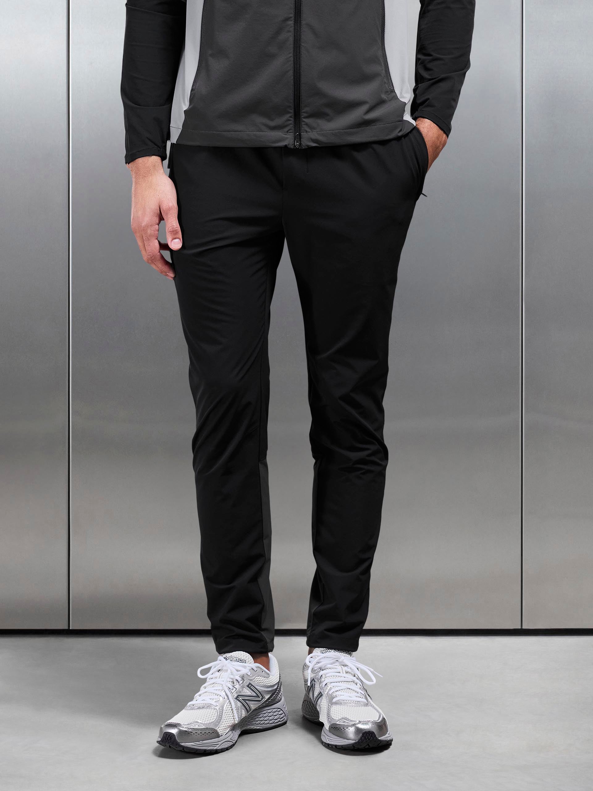 Active Colour Block Trackpant in Black