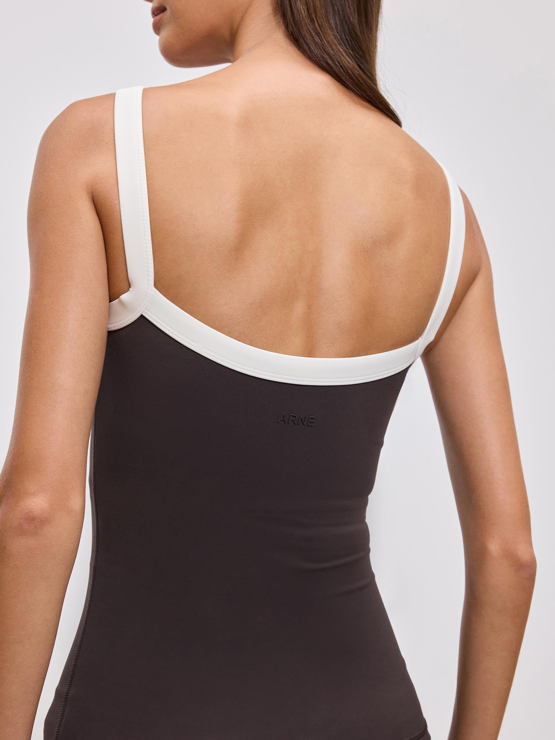 Womens Contrast Strap Active Vest in Brown