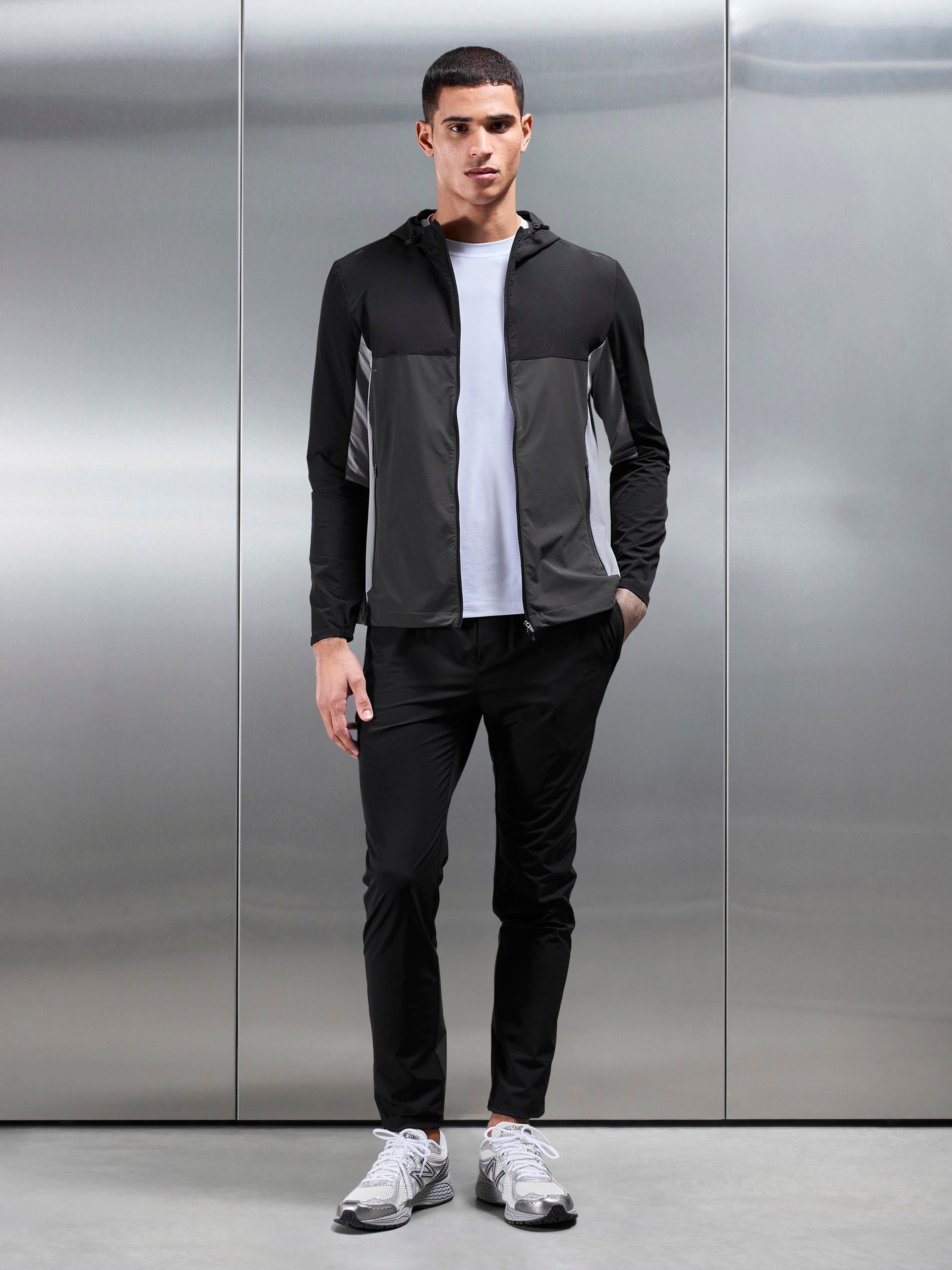 Active Colour Block Windbreaker in Black