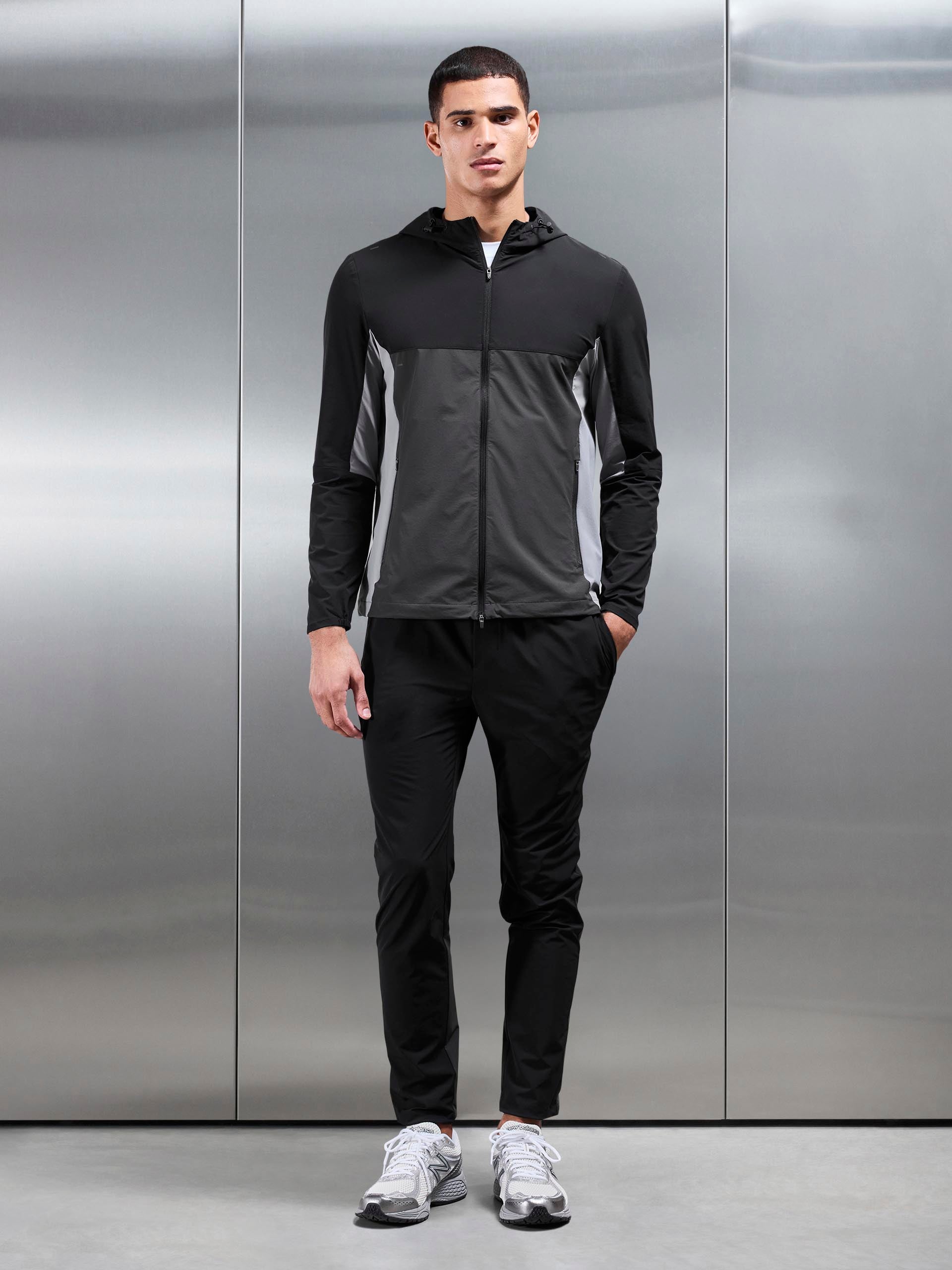 Active Colour Block Windbreaker in Black