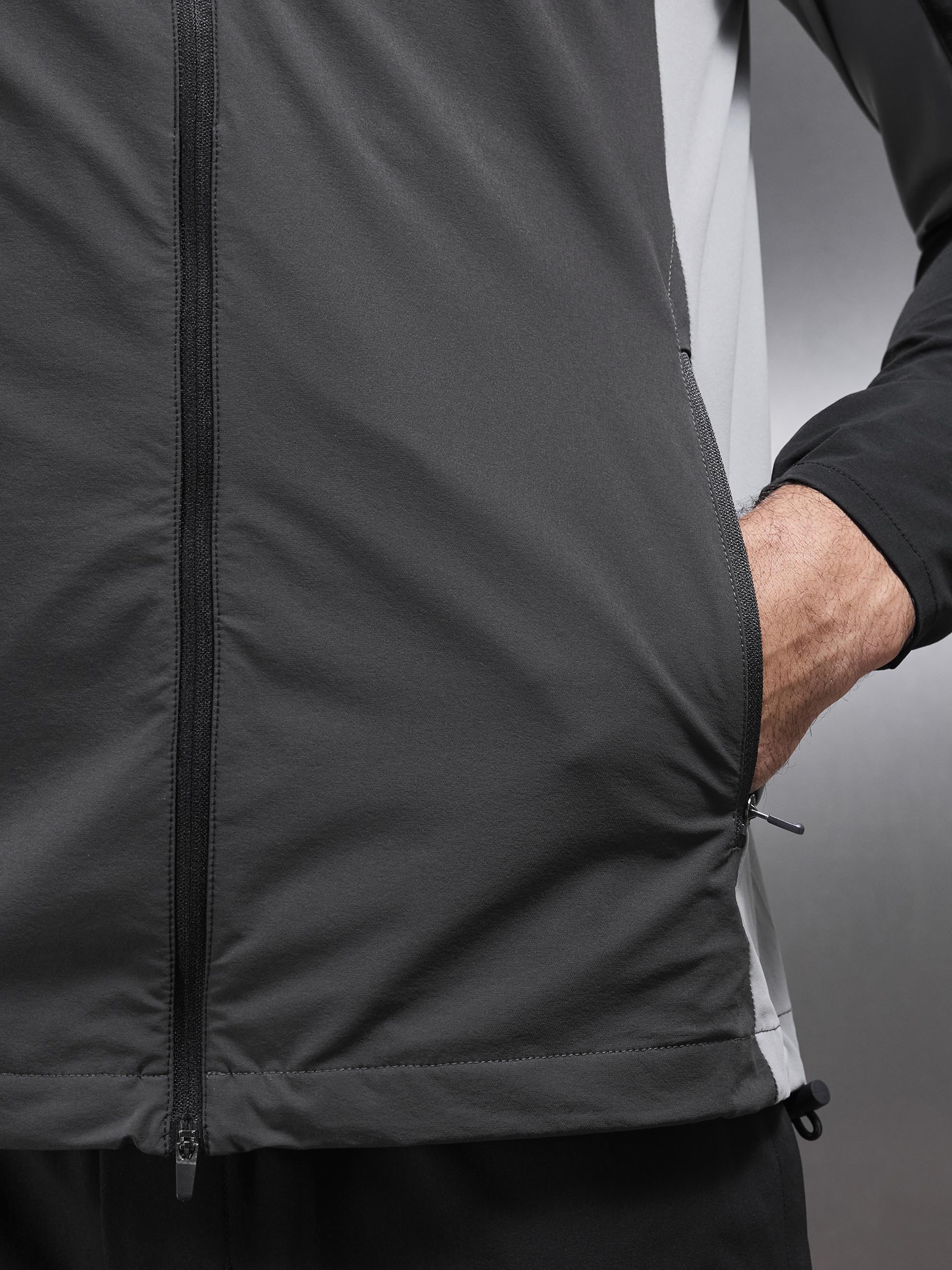 Active Colour Block Windbreaker in Black