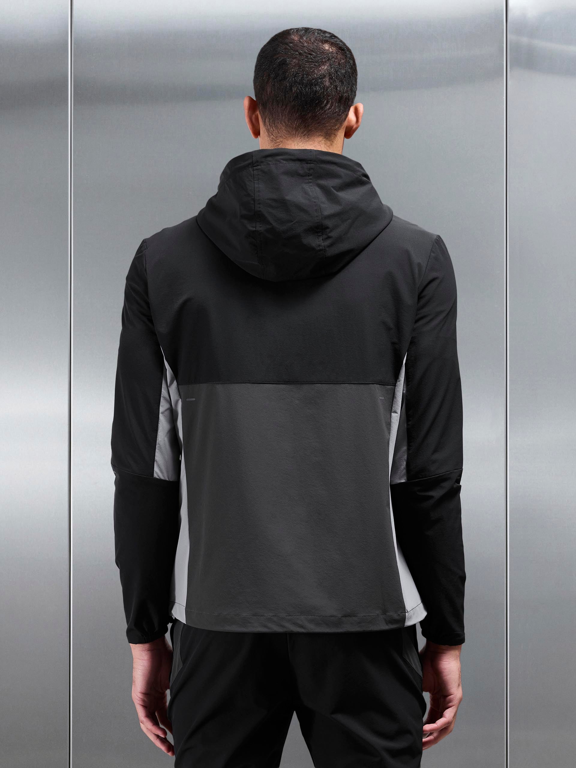 Active Colour Block Windbreaker in Black