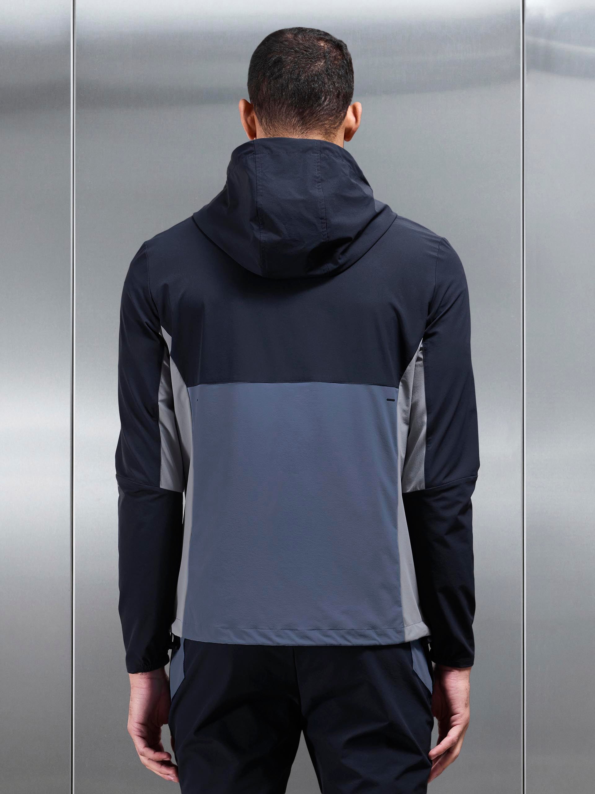 Active Colour Block Windbreaker in Navy