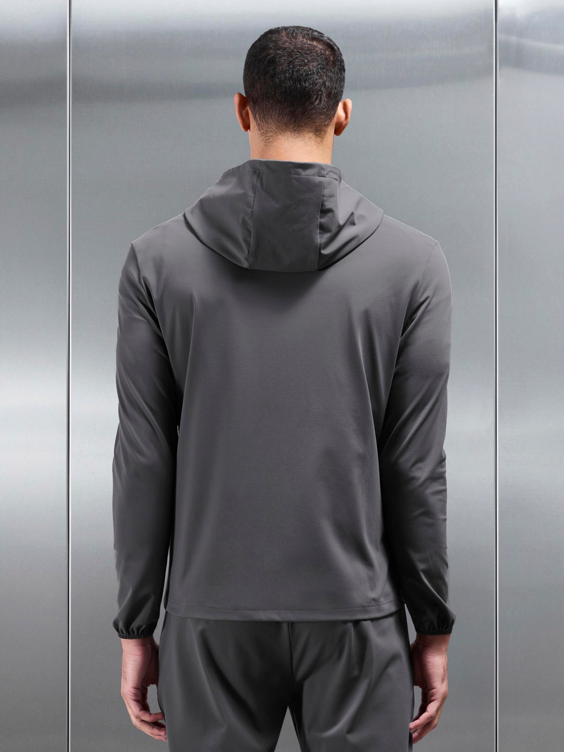 Active Jersey Zip Hoodie in Grey