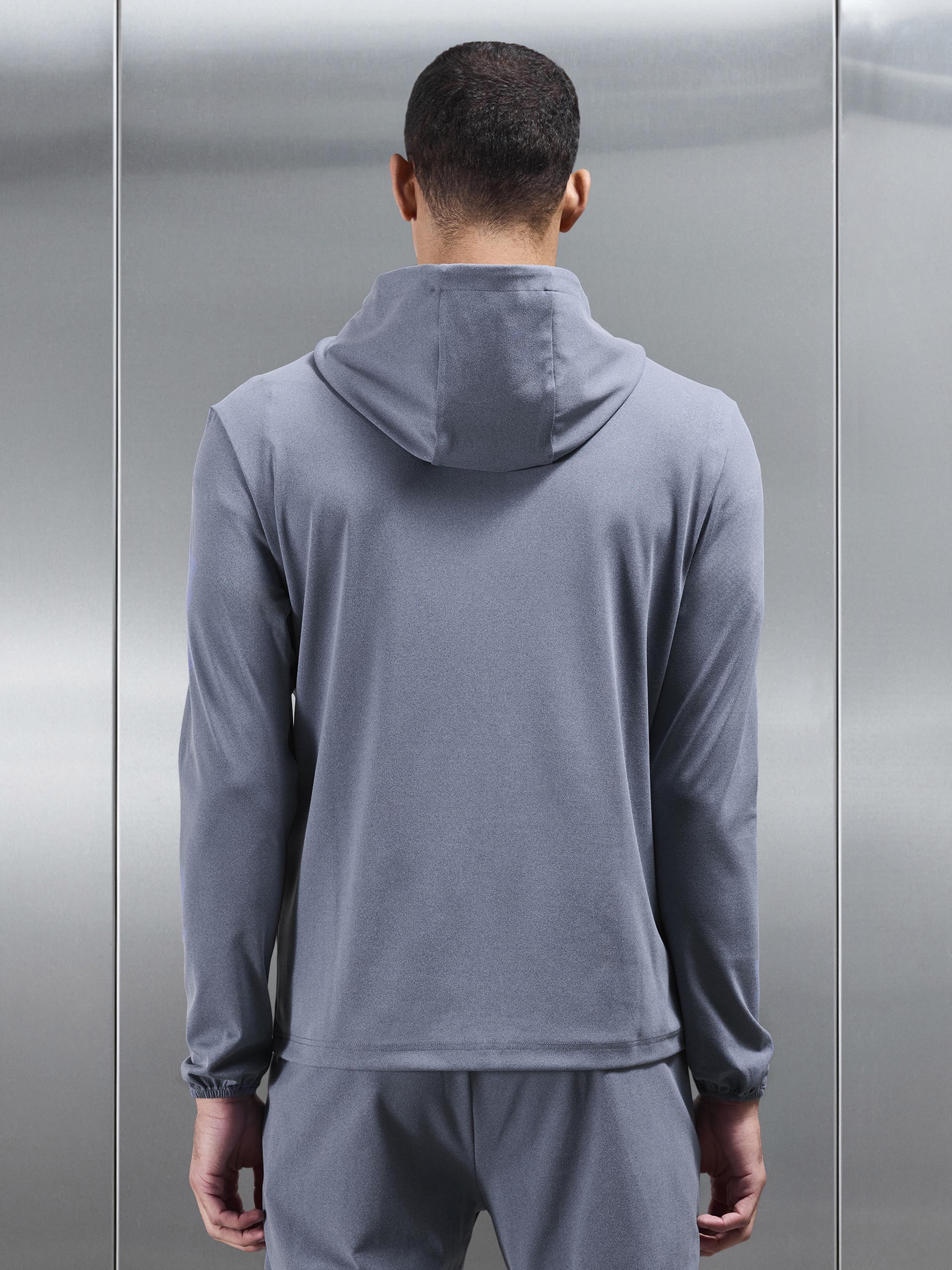 Active Jersey Zip Hoodie in Navy Marl