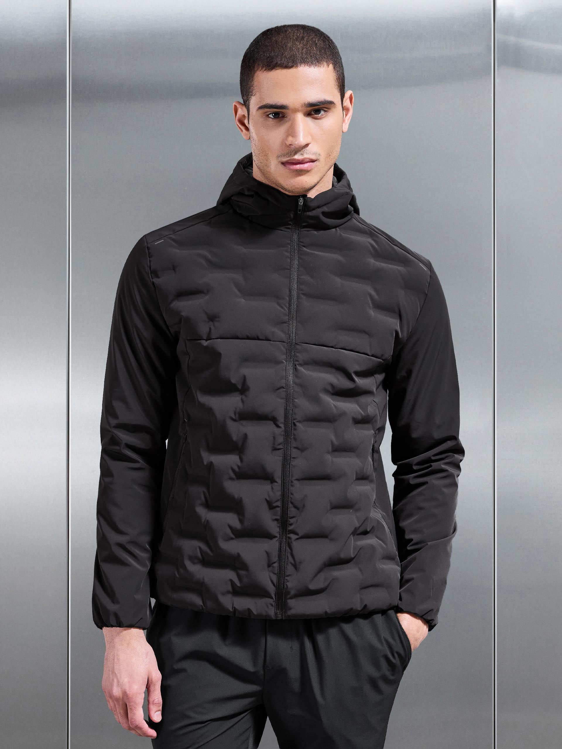 Active Quilted Windbreaker in Black