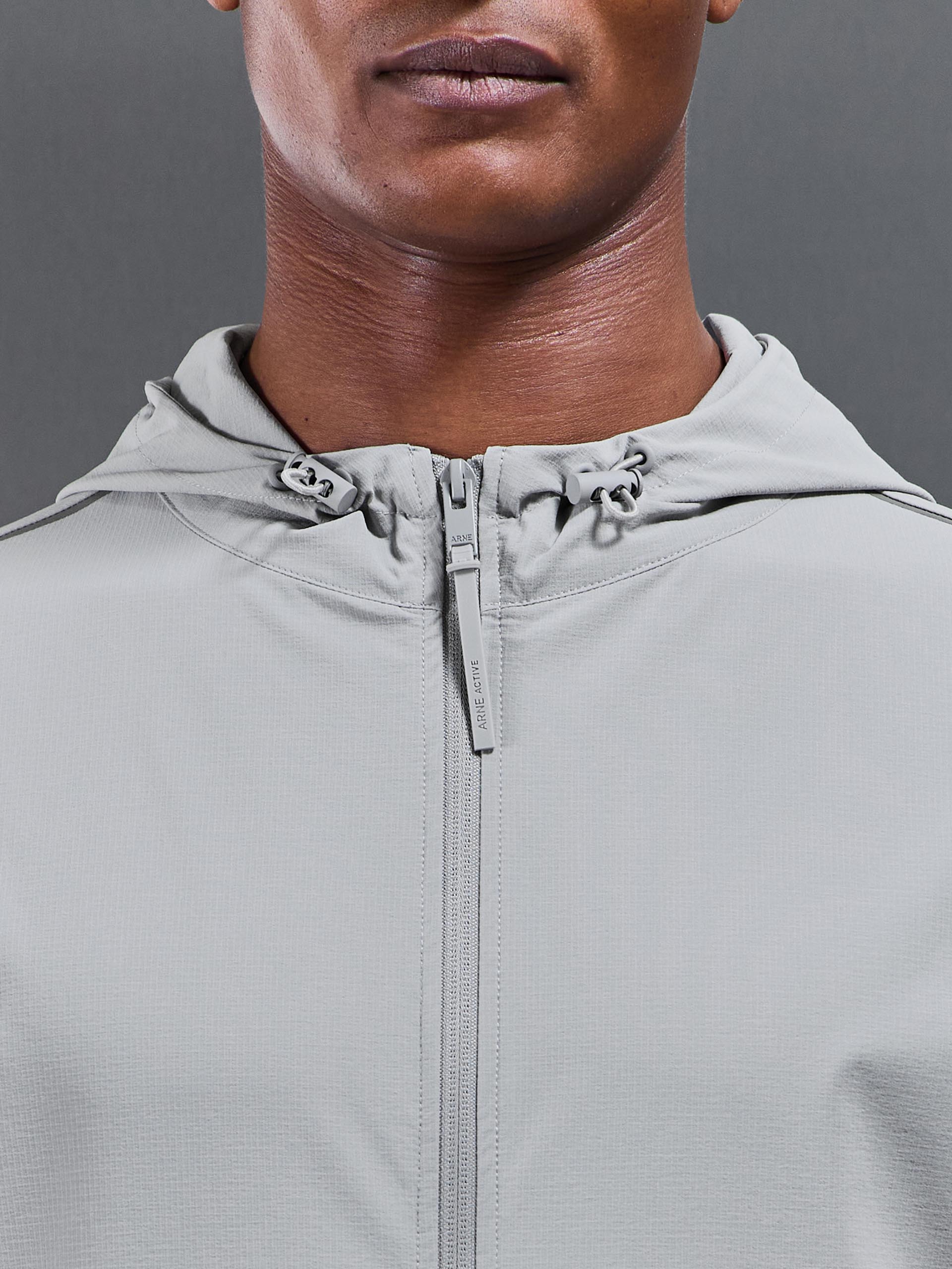 Active Technical Colour Block Windbreaker in Grey Mid Grey