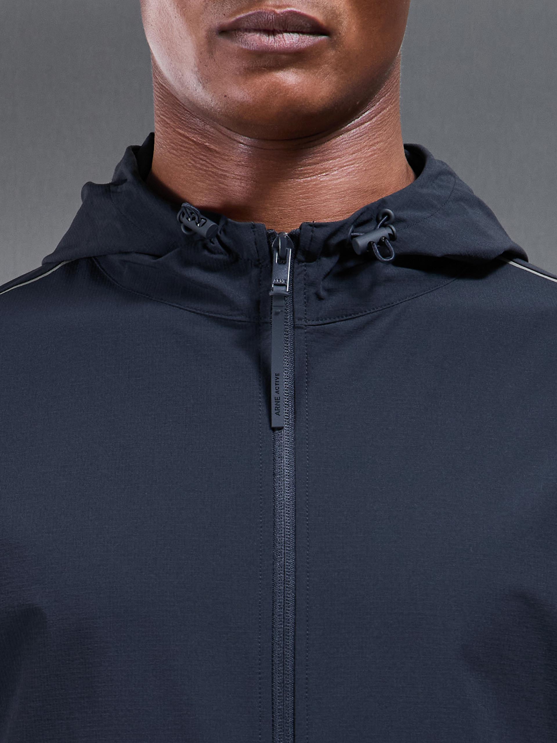 Active Technical Colour Block Windbreaker in Navy Light Blue