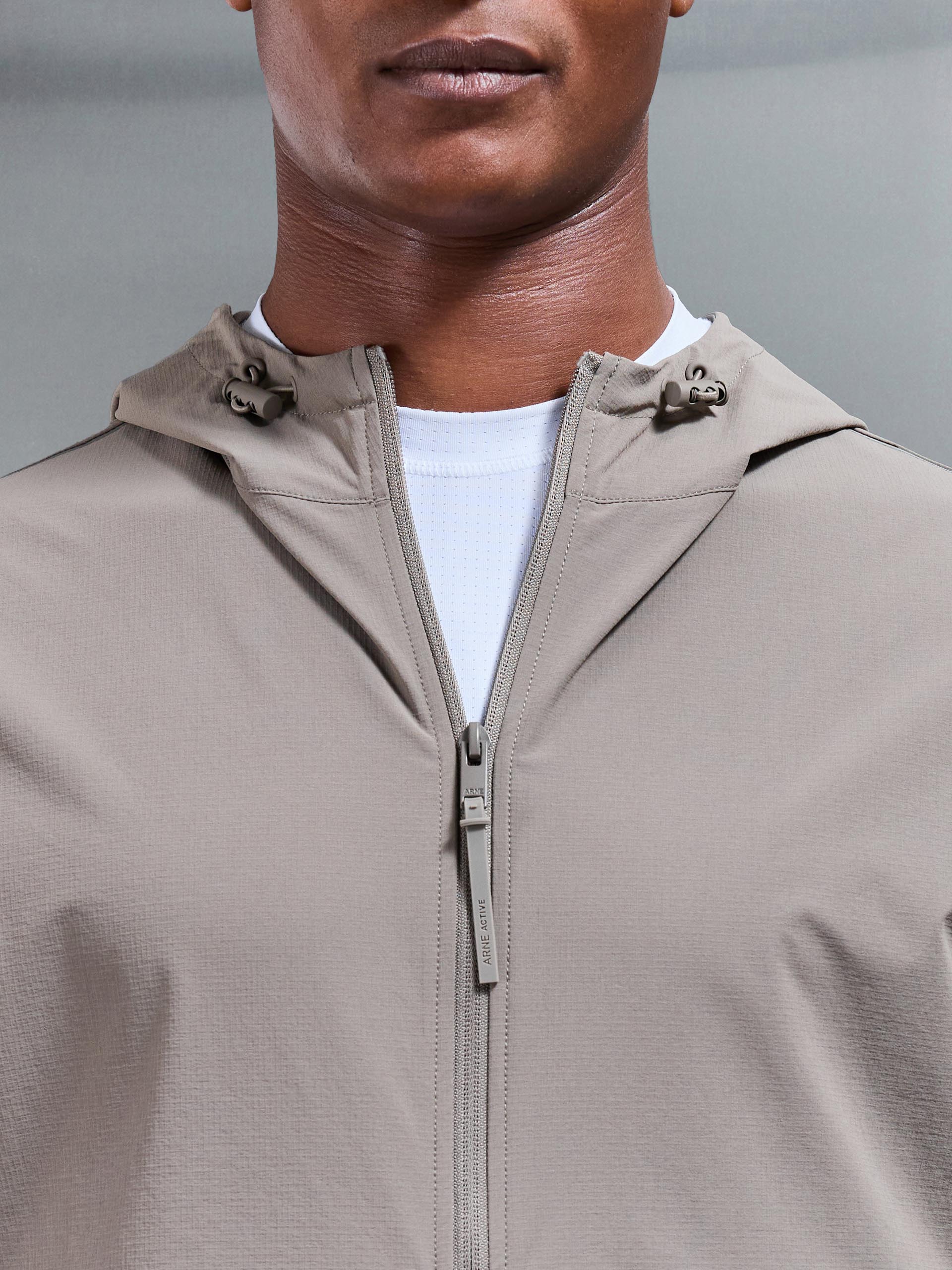 Active Technical Colour Block Windbreaker in Olive Grey