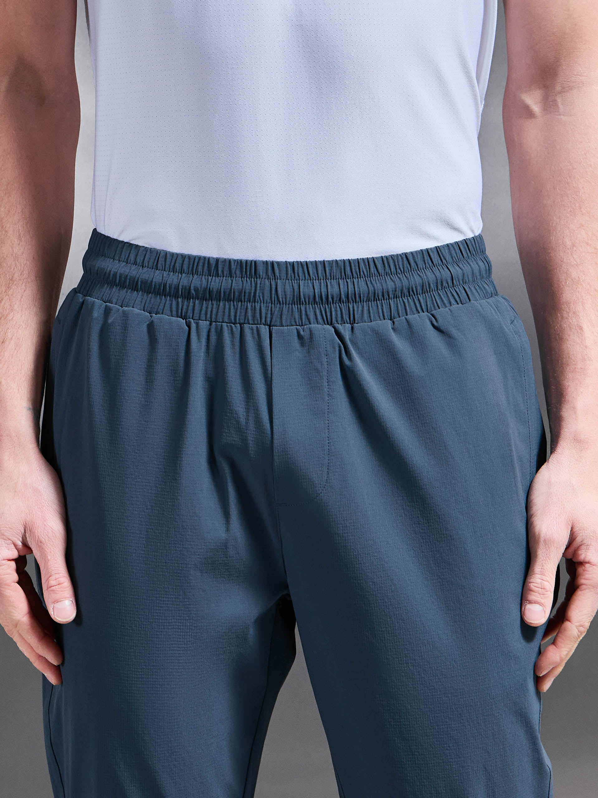 Active Technical Tapered Trackpant in Steel Blue