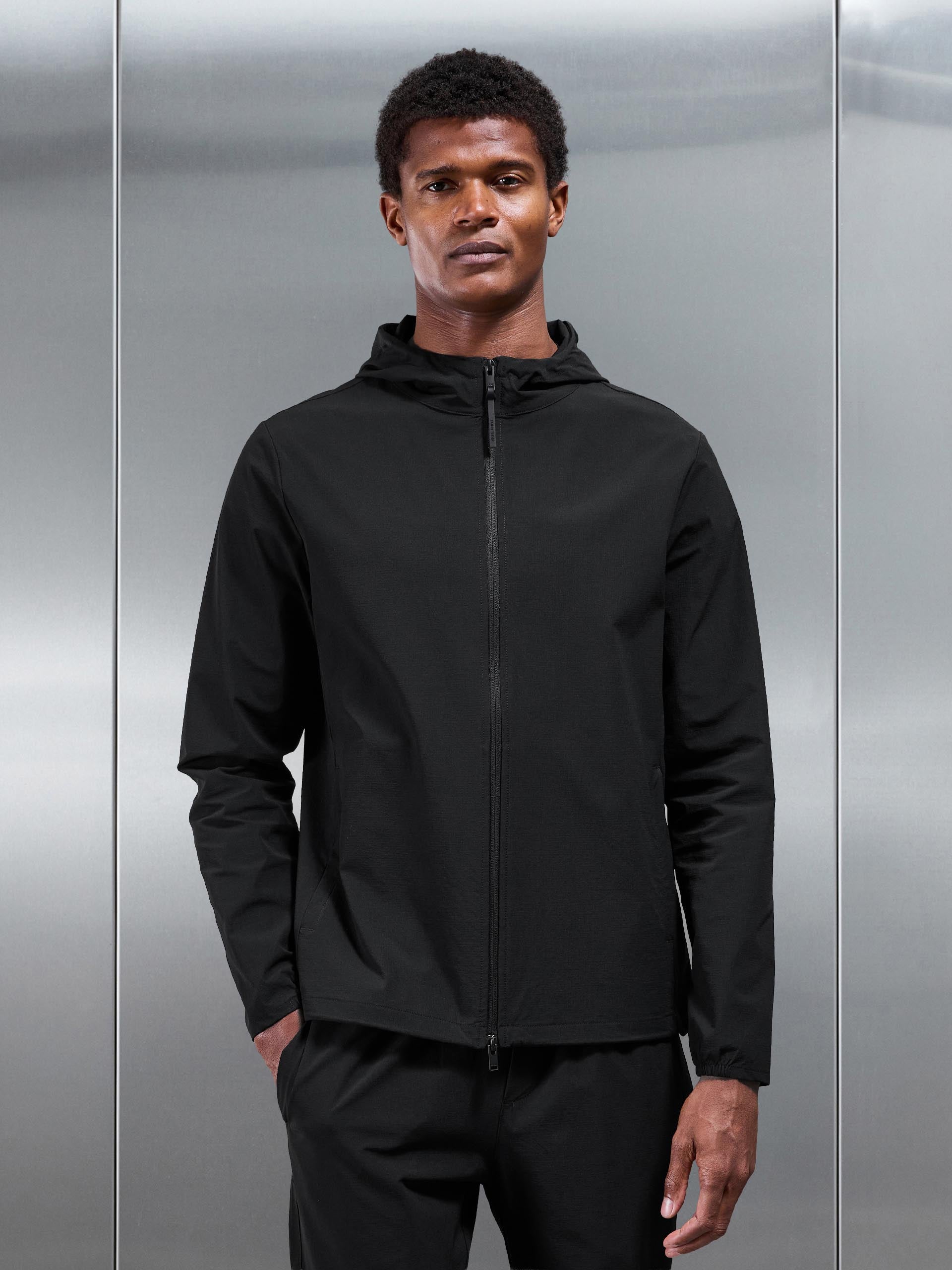 Active Technical Windbreaker in Black