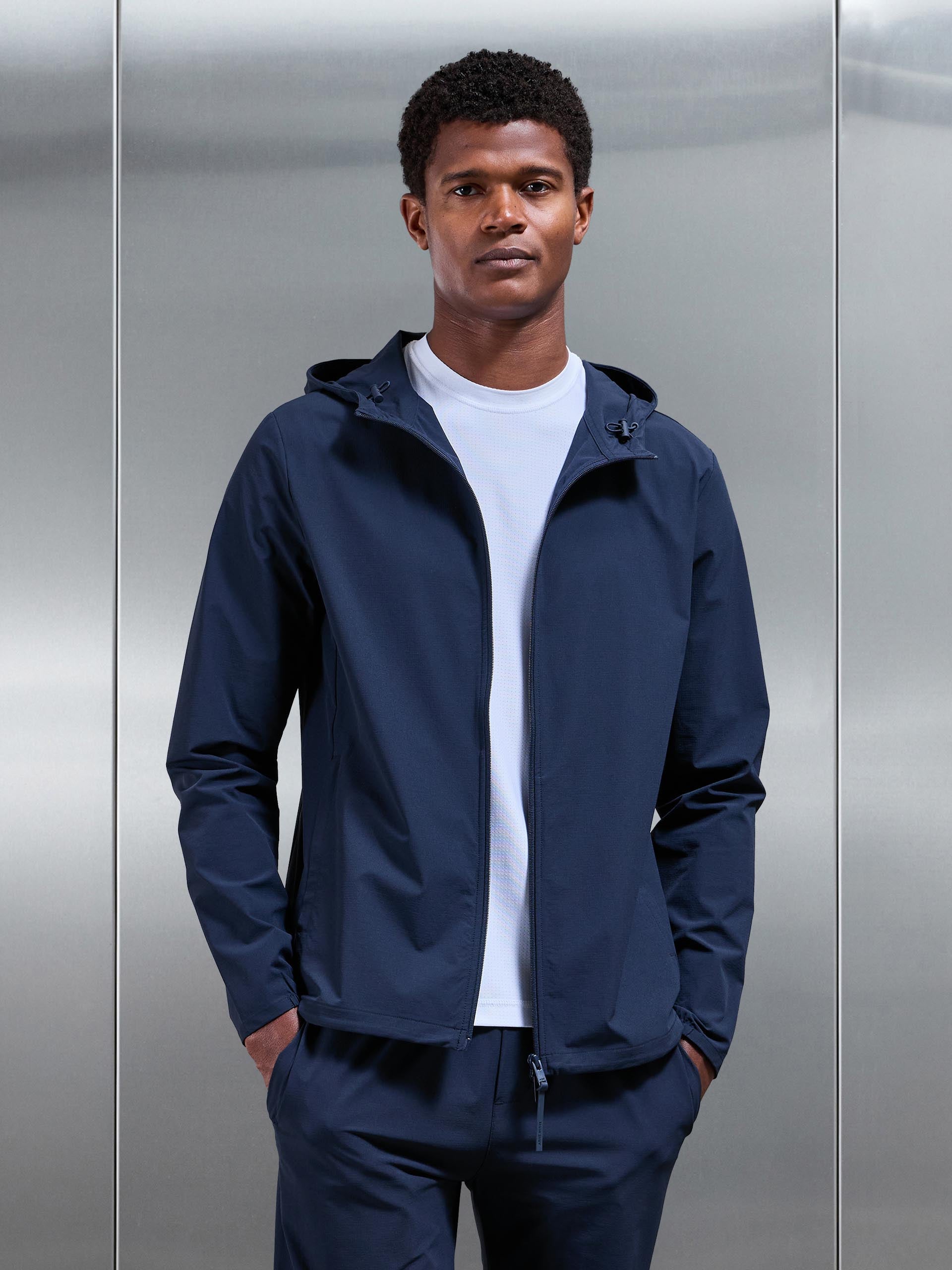 Active Technical Windbreaker in Navy