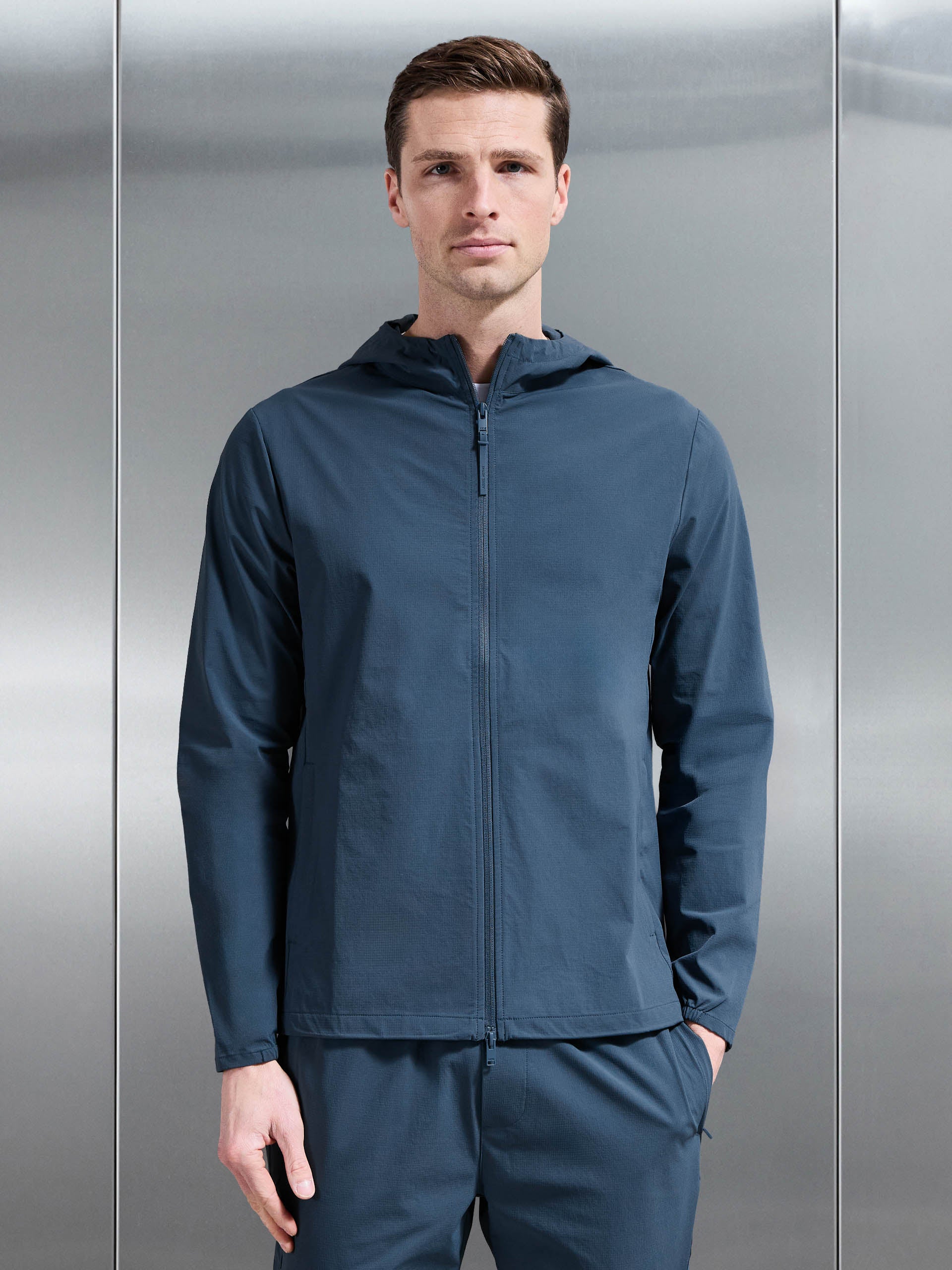 Active Technical Windbreaker in Steel Blue