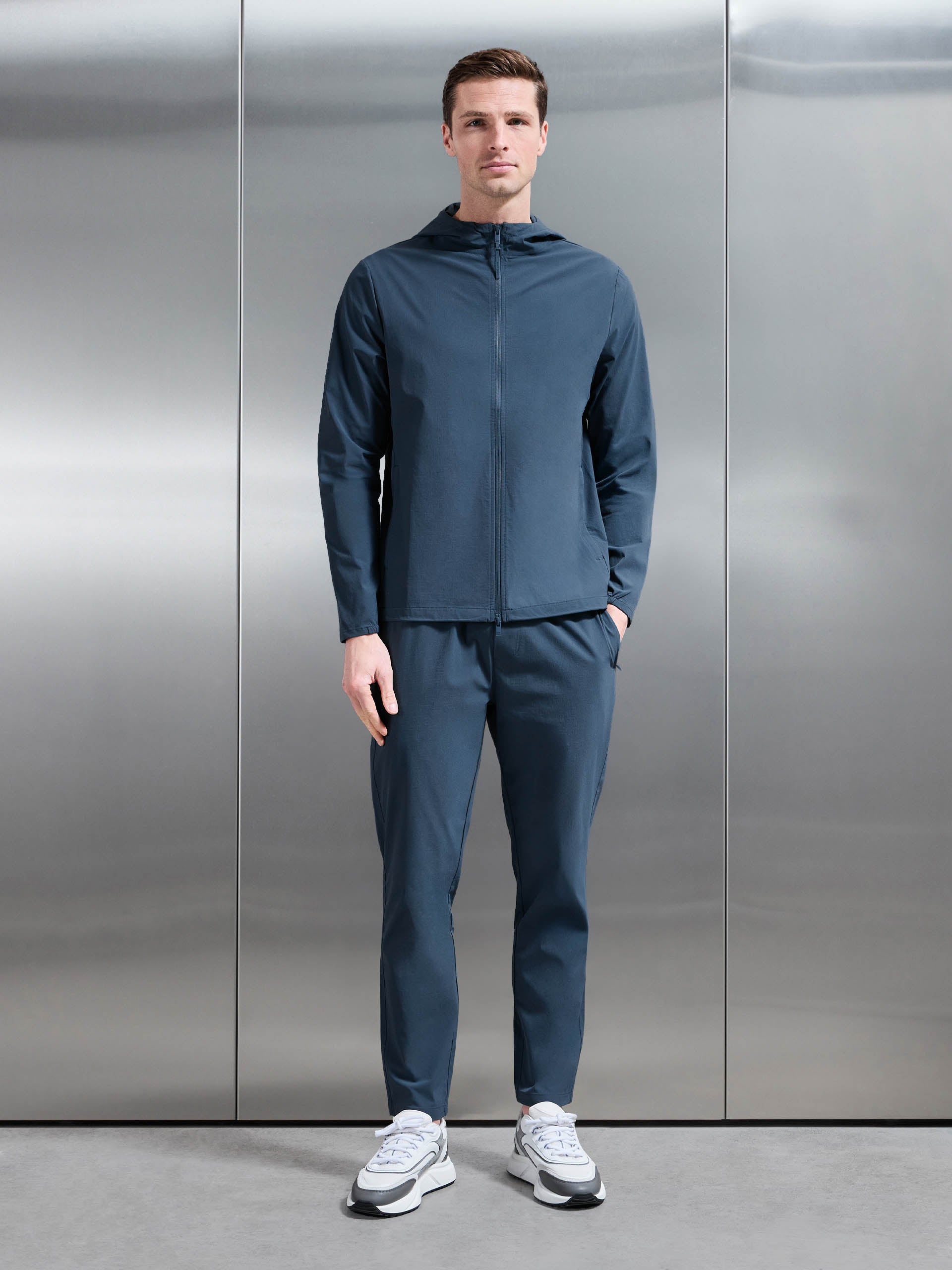 Active Technical Tapered Trackpant in Steel Blue
