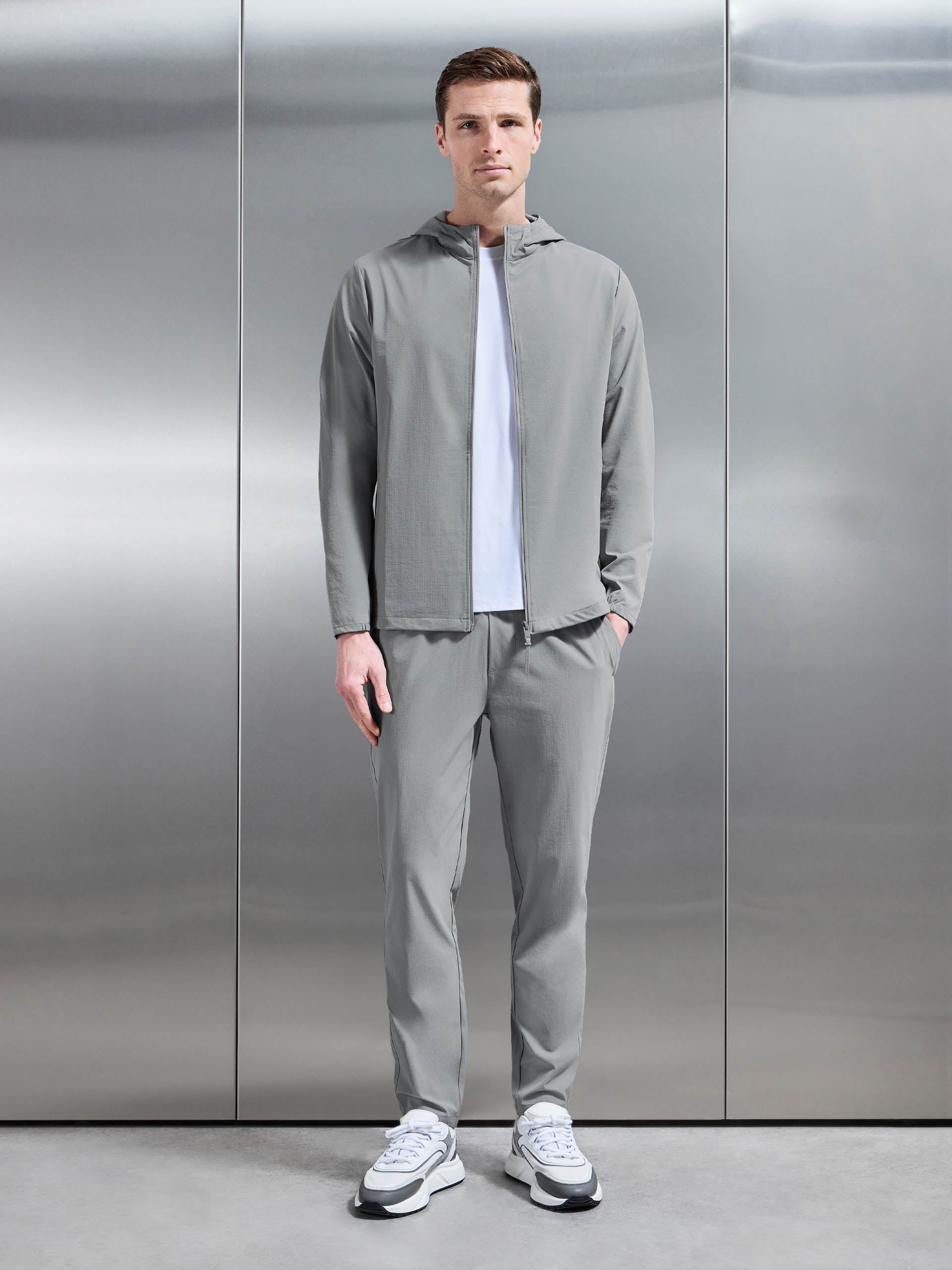 Active Technical Windbreaker in Steel Grey