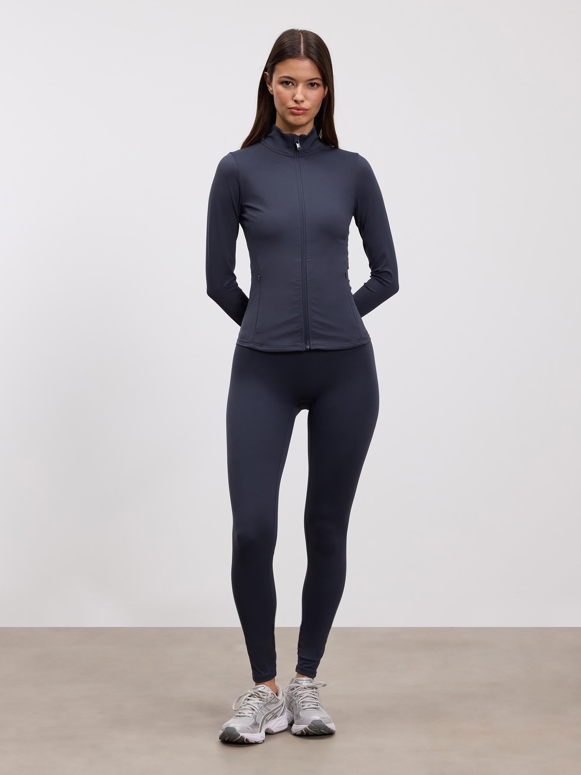 Womens Active Zip Through Jacket in Slate Blue