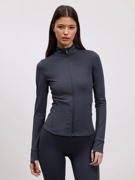 Womens Active Zip Through Jacket in Slate Blue
